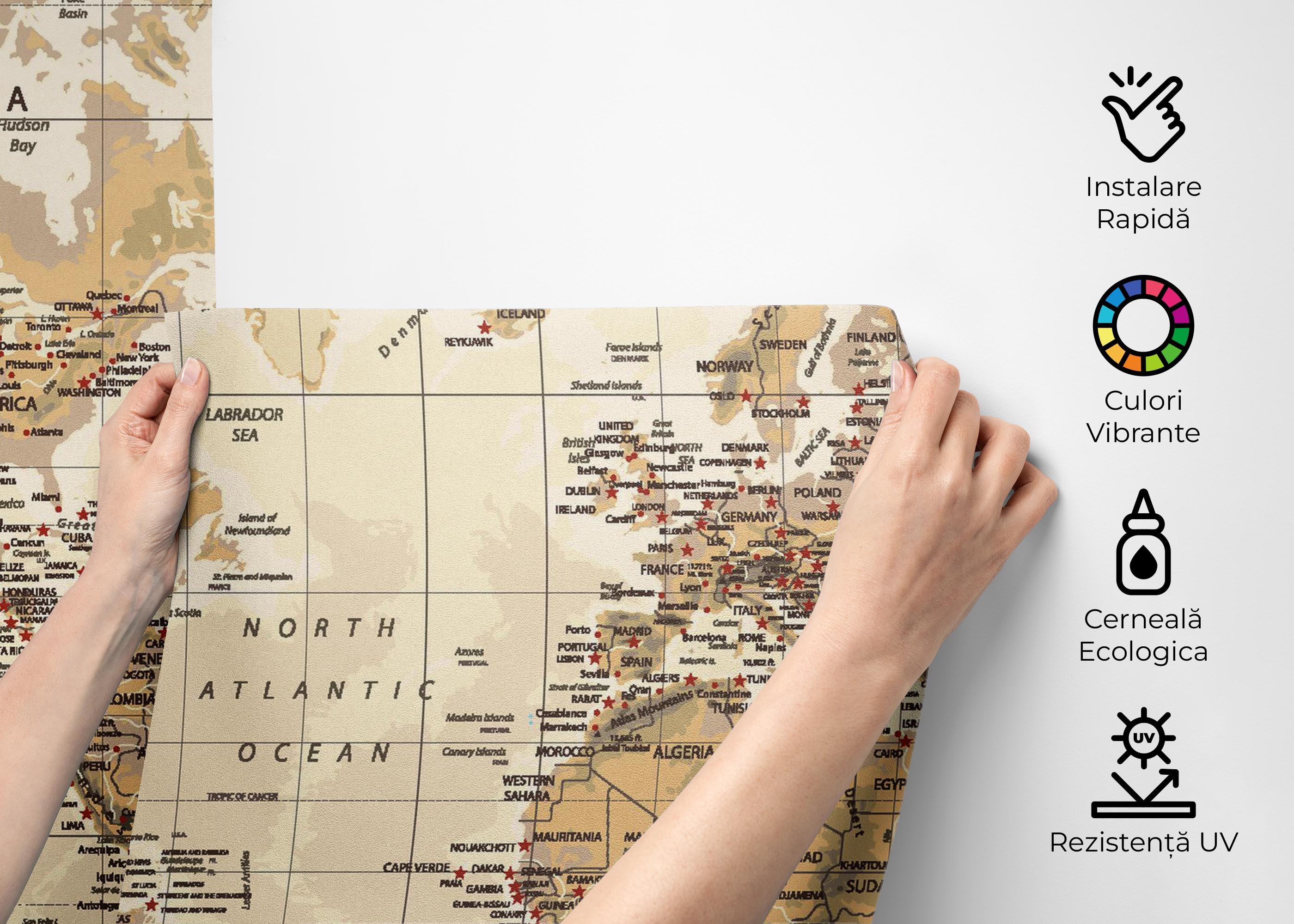 Fototapet Details Old Map mockup 2