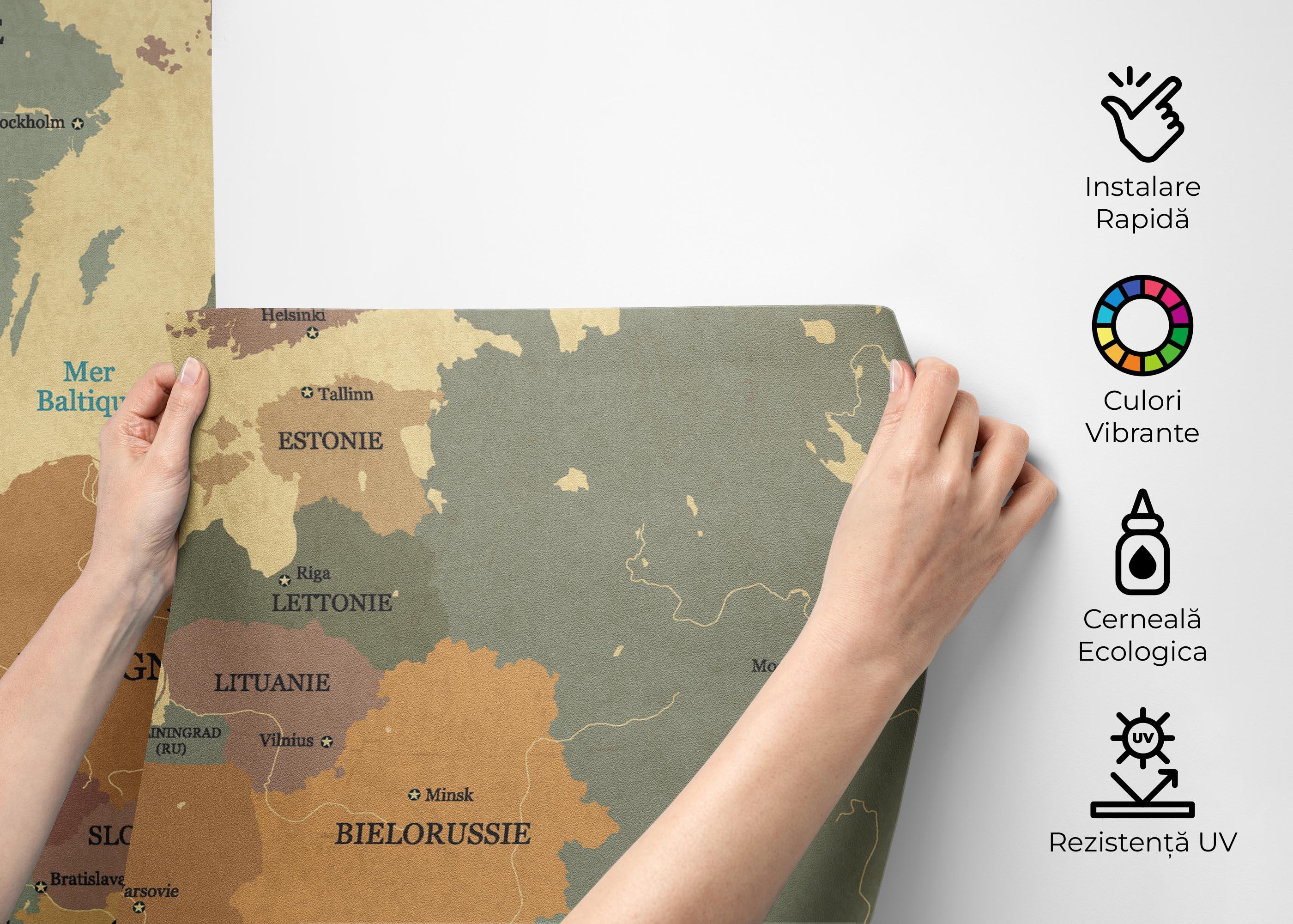 Fototapet Europe Vintage Map mockup 2