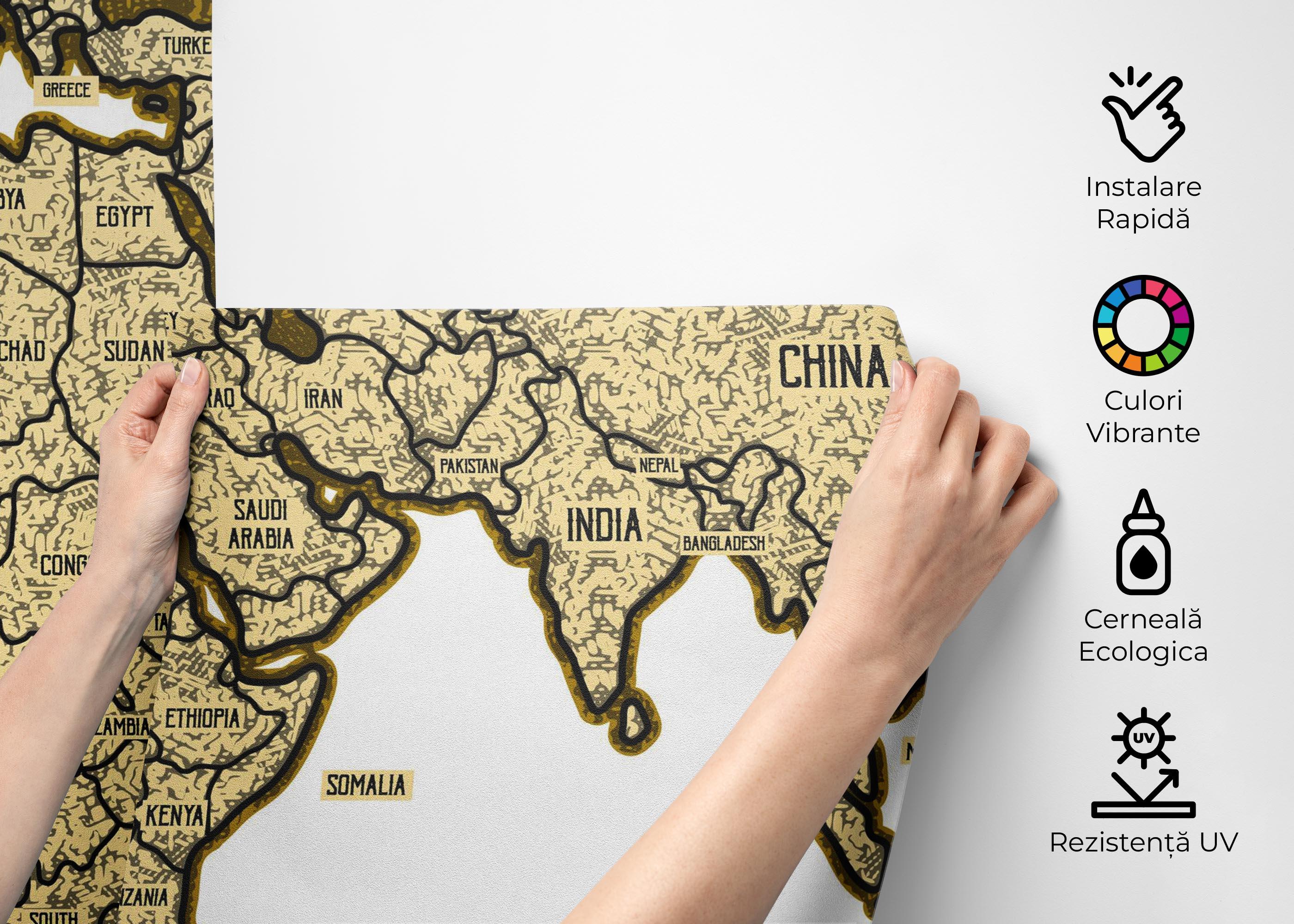 Fototapet Map Vintage Engraved mockup 2