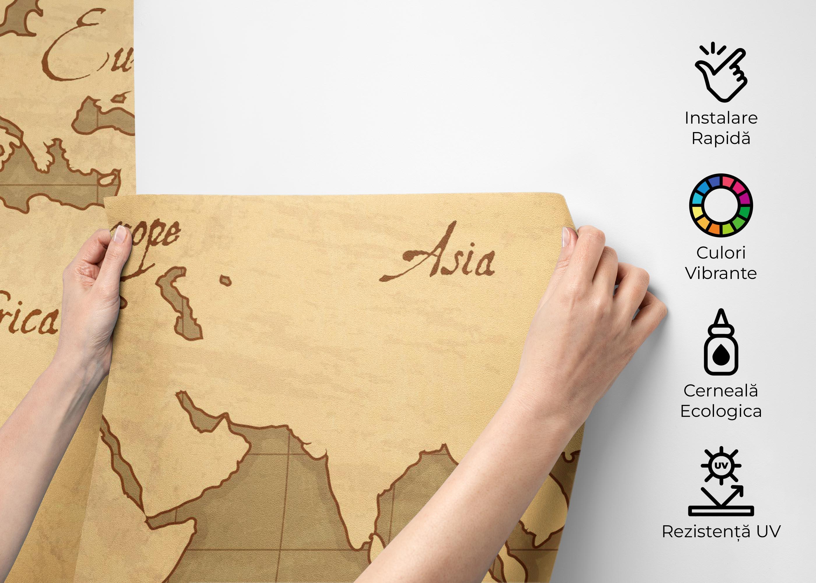 Fototapet Old World Map mockup 2