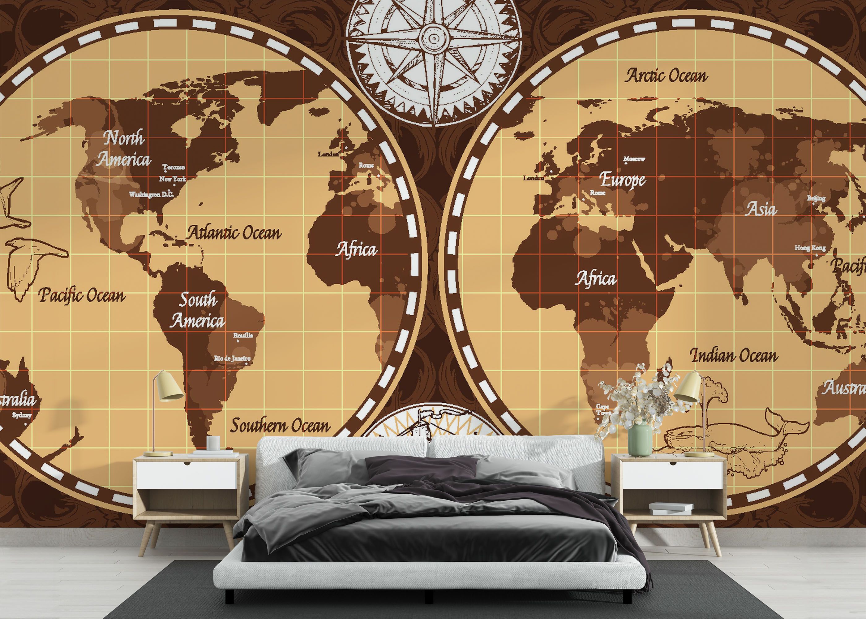 Brown Old Map mockup 3