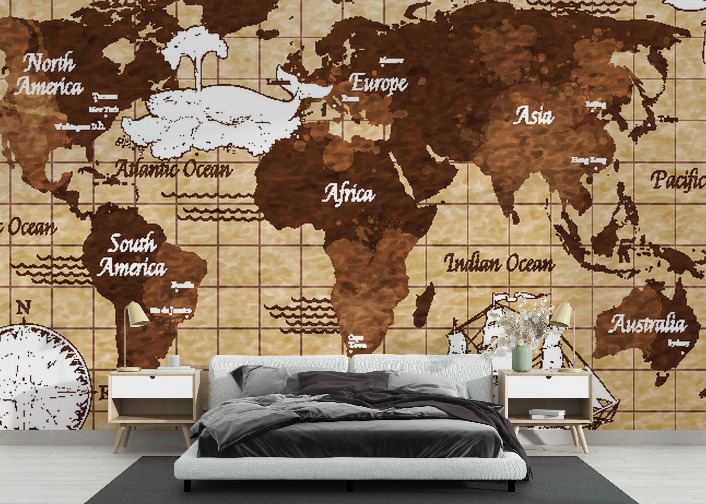 Fototapet Coffee Color Map mockup 3