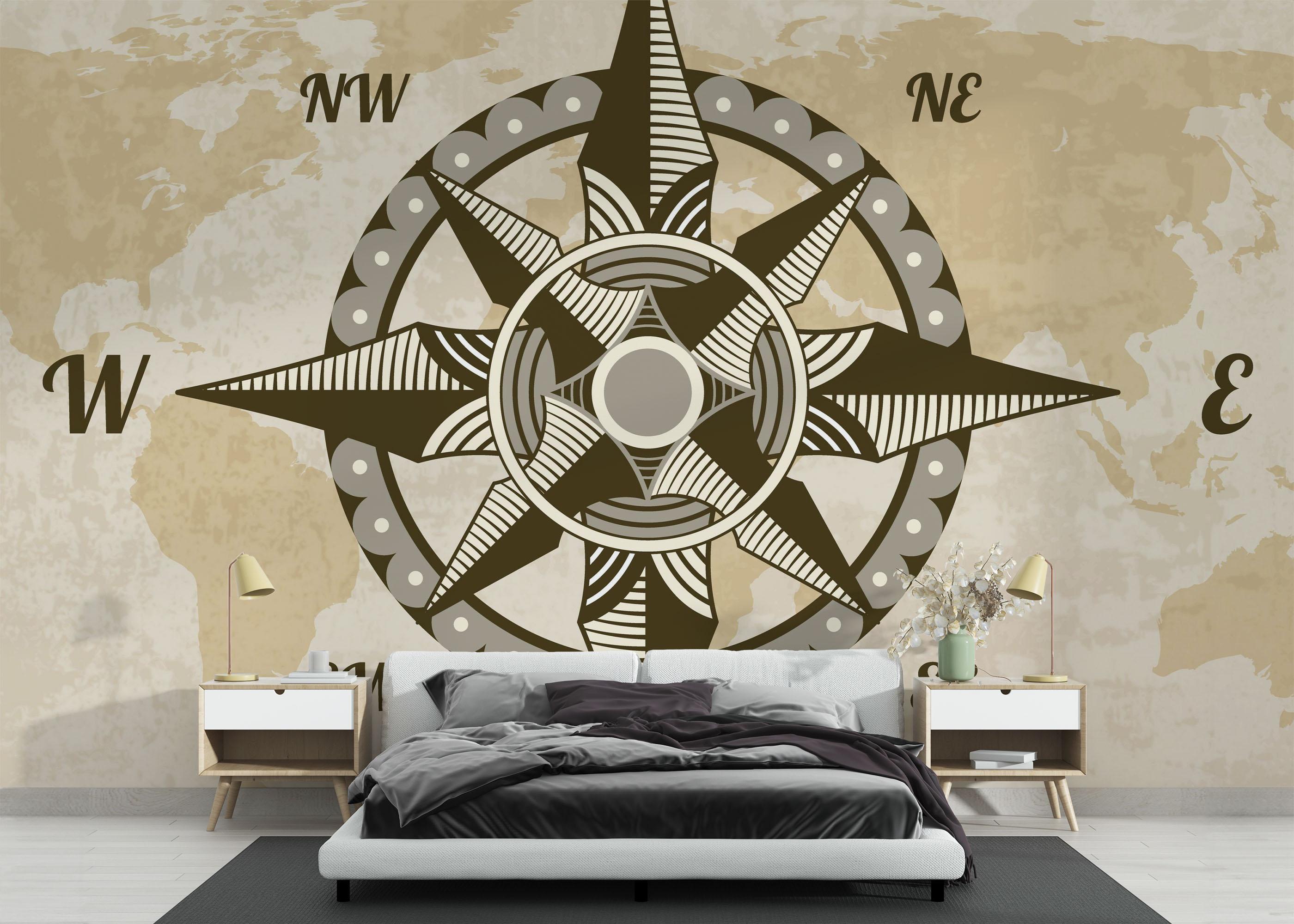 Fototapet Cool Compass mockup 3