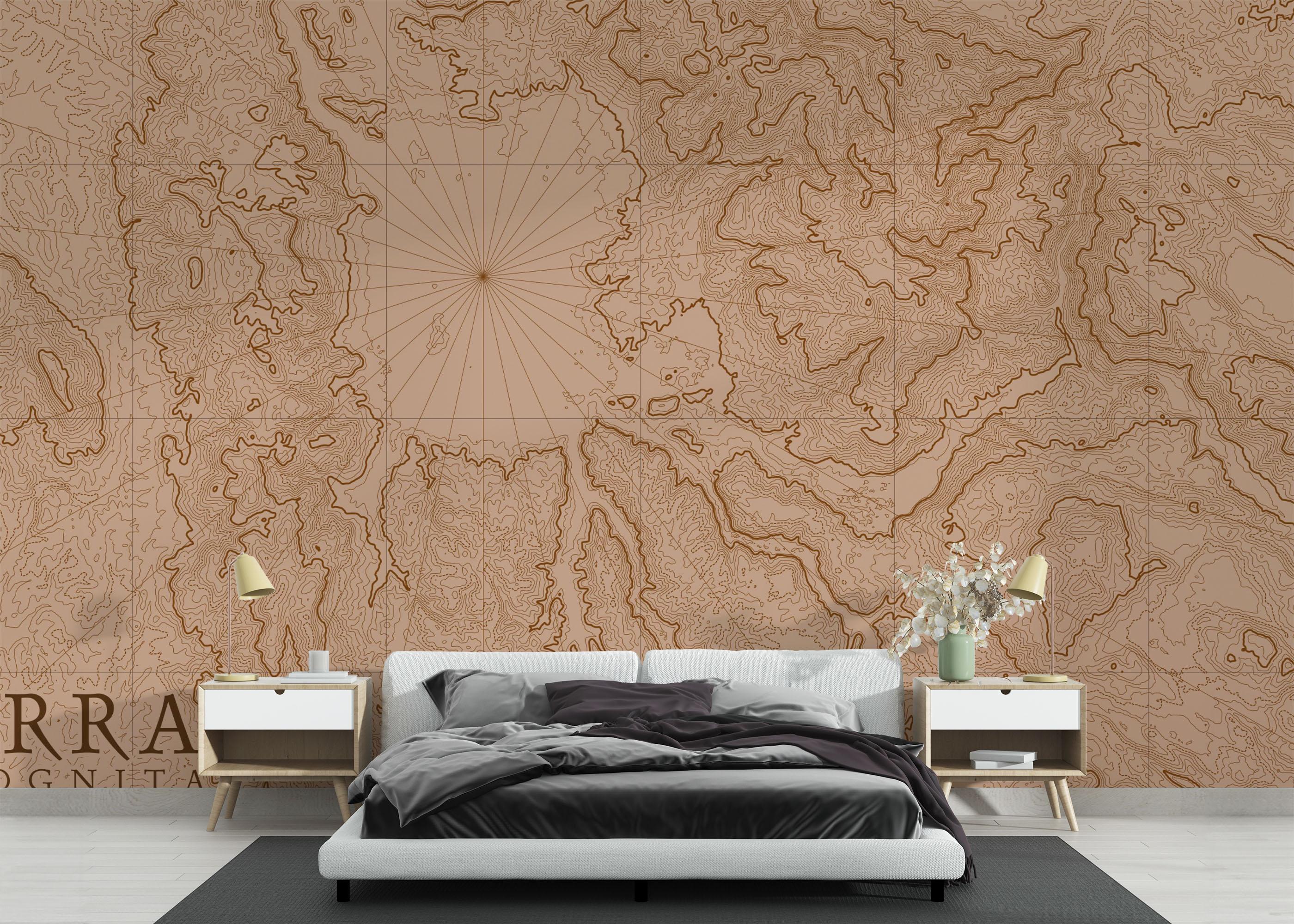 Fototapet Cool Vintage Map mockup 3