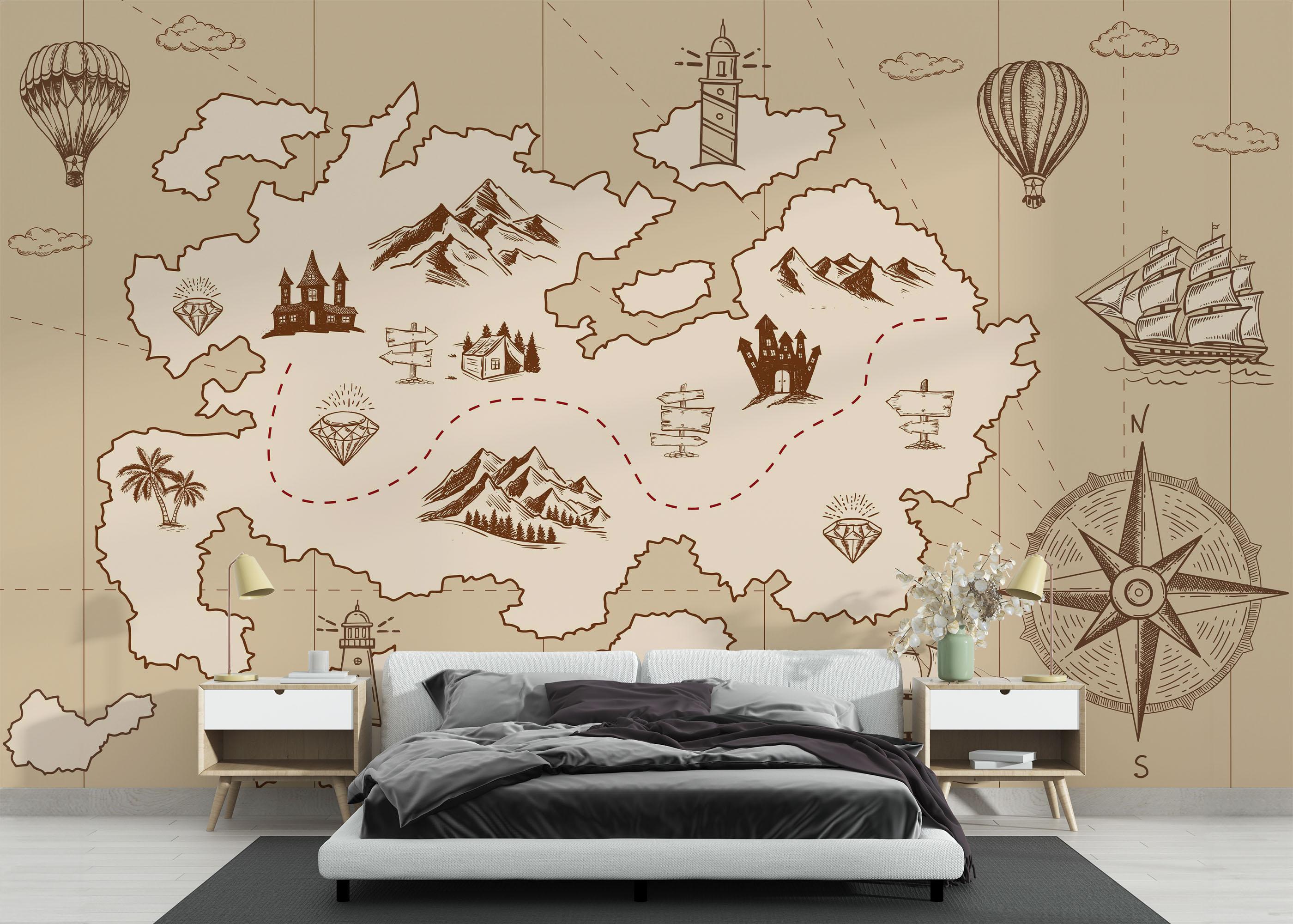 Fototapet Cute Little Map mockup 3