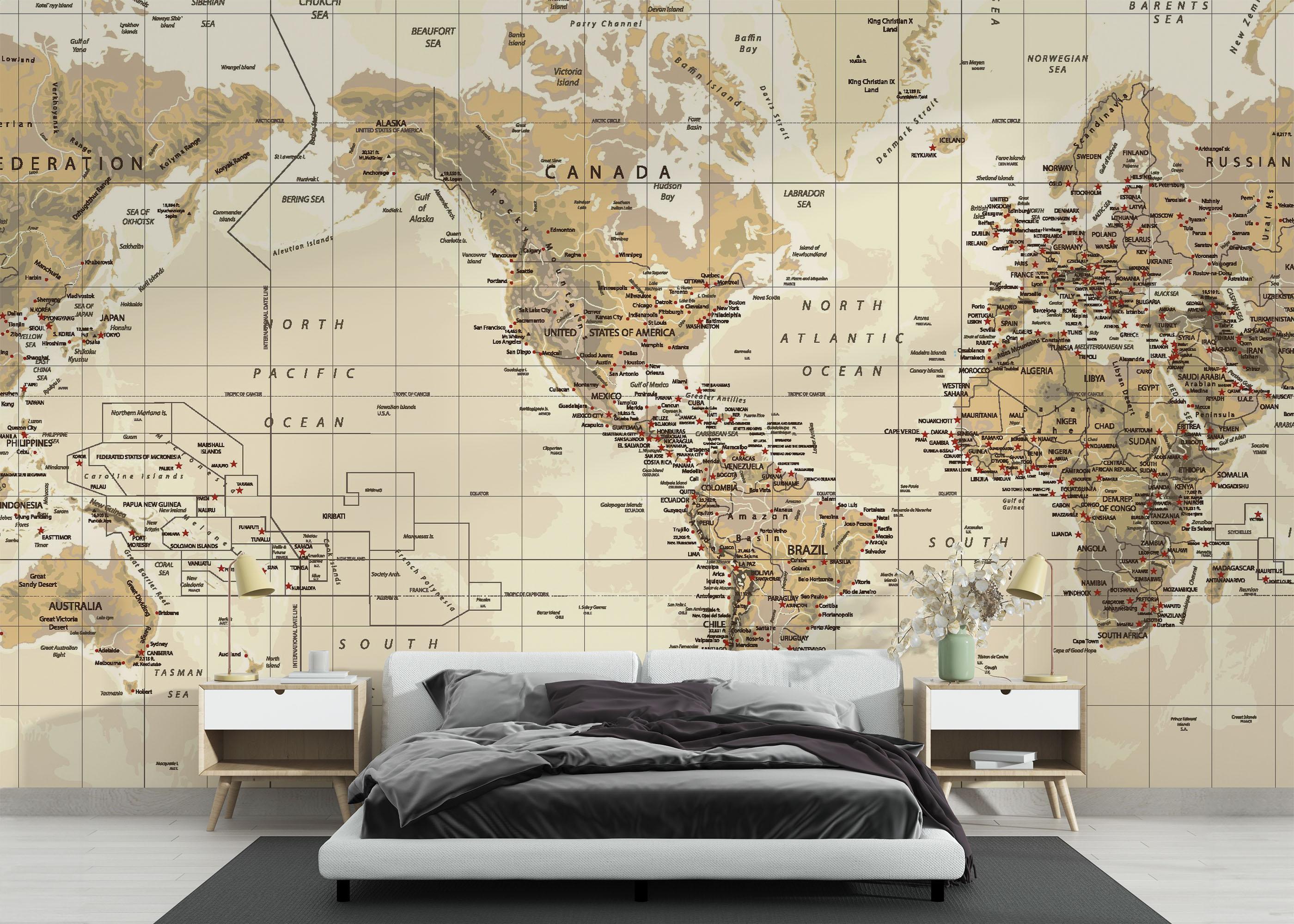 Fototapet Details Old Map mockup 3