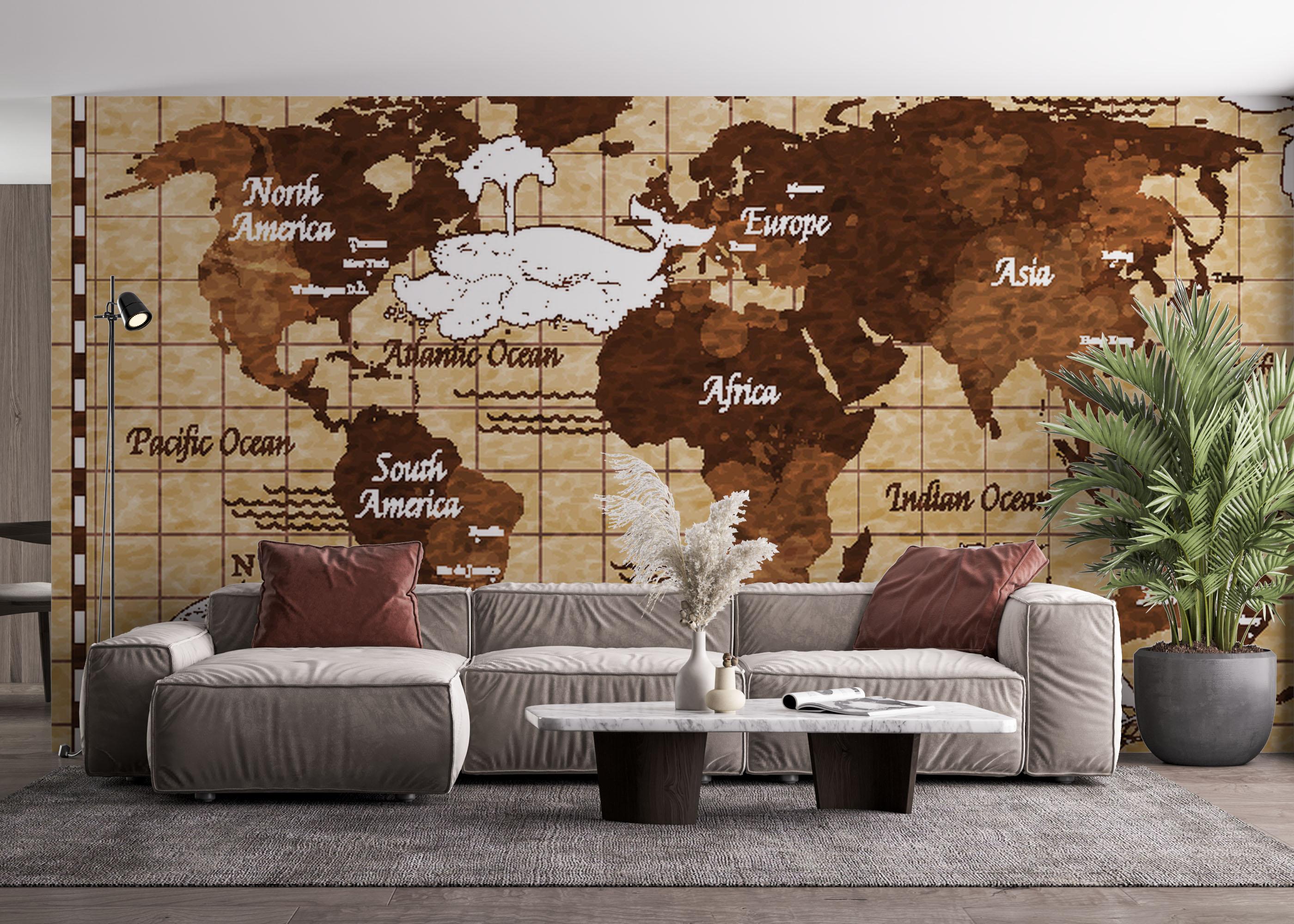 Fototapet Coffee Color Map mockup 4