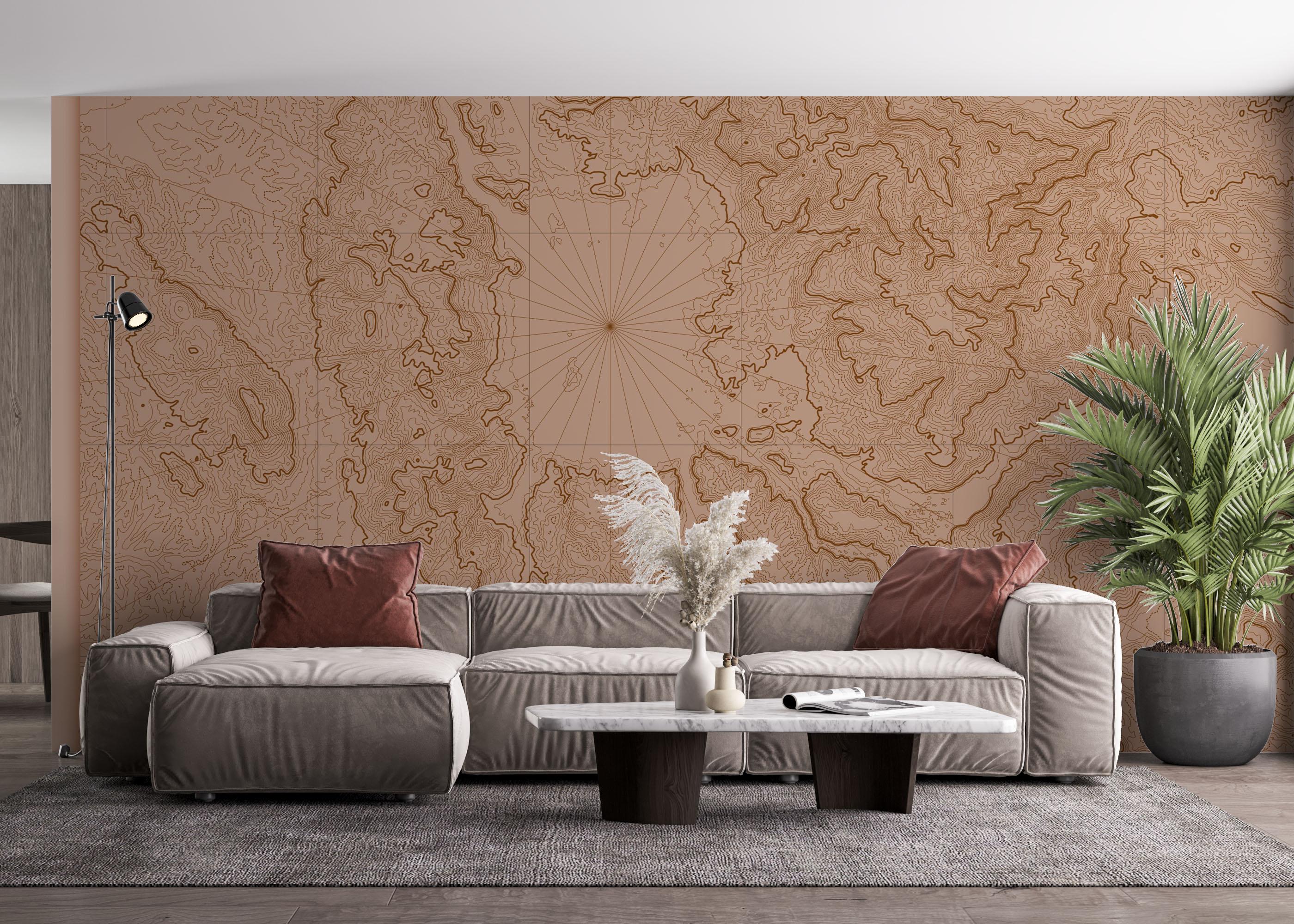 Fototapet Cool Vintage Map mockup 4