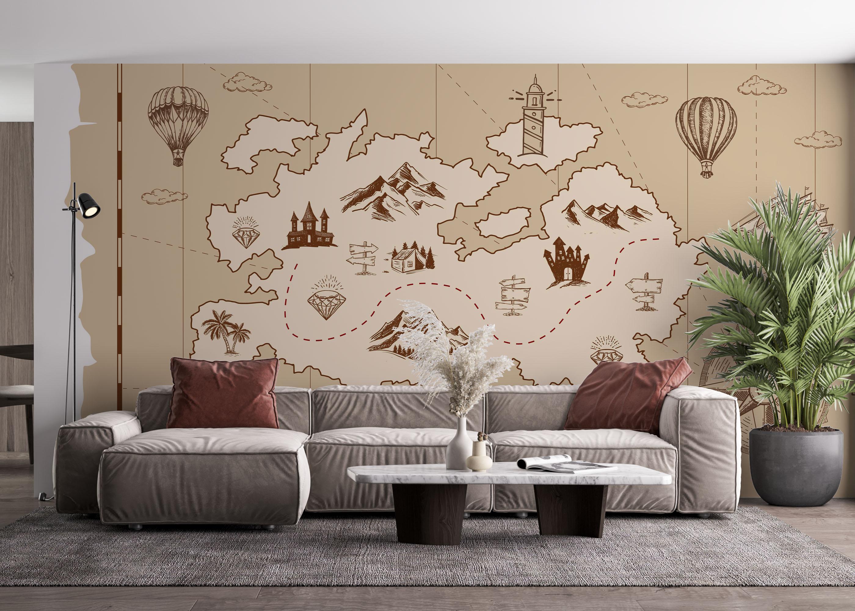 Fototapet Cute Little Map mockup 4