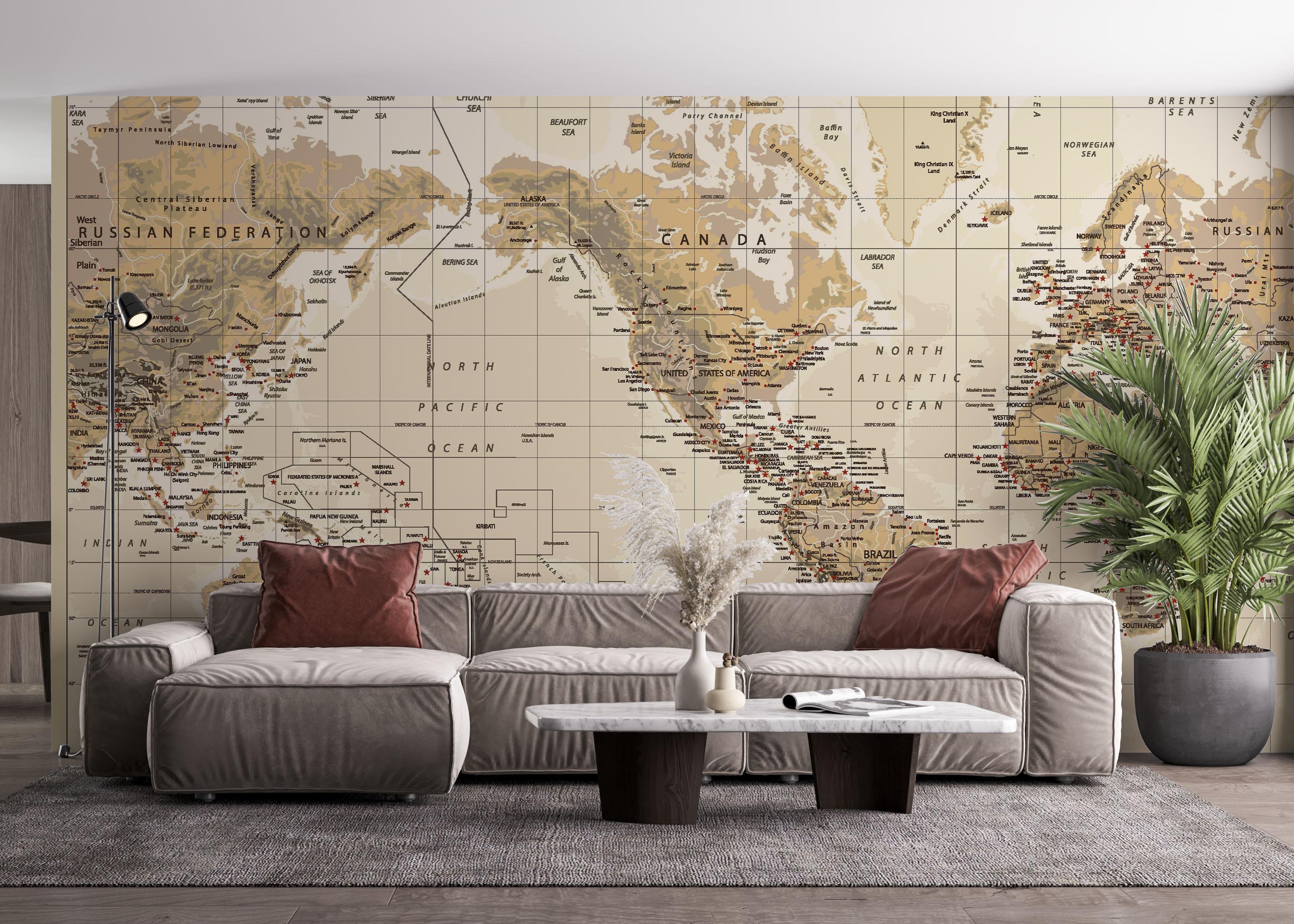 Fototapet Details Old Map mockup 4