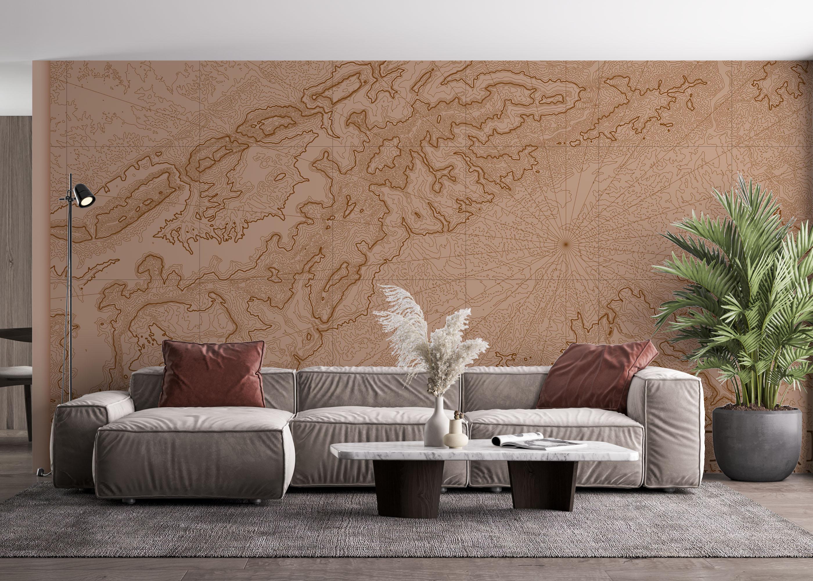 Fototapet Long Old Map mockup 4