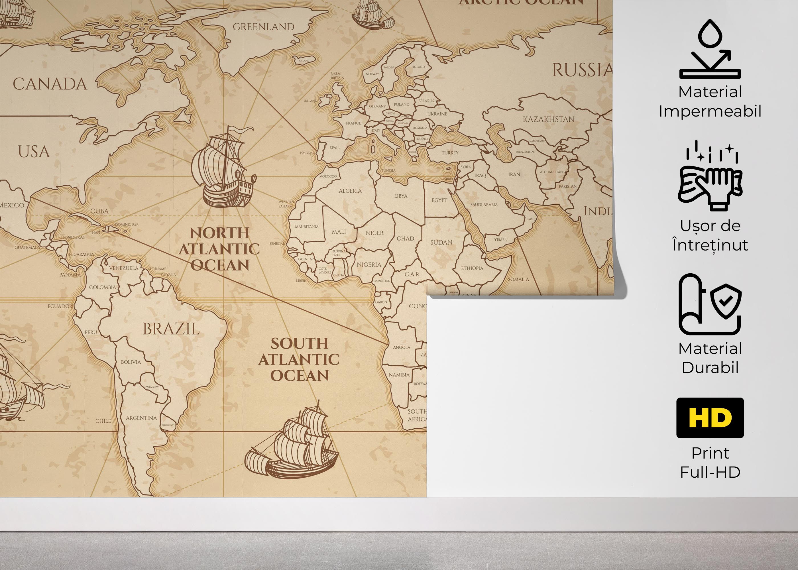 Boat Old Map mockup 5