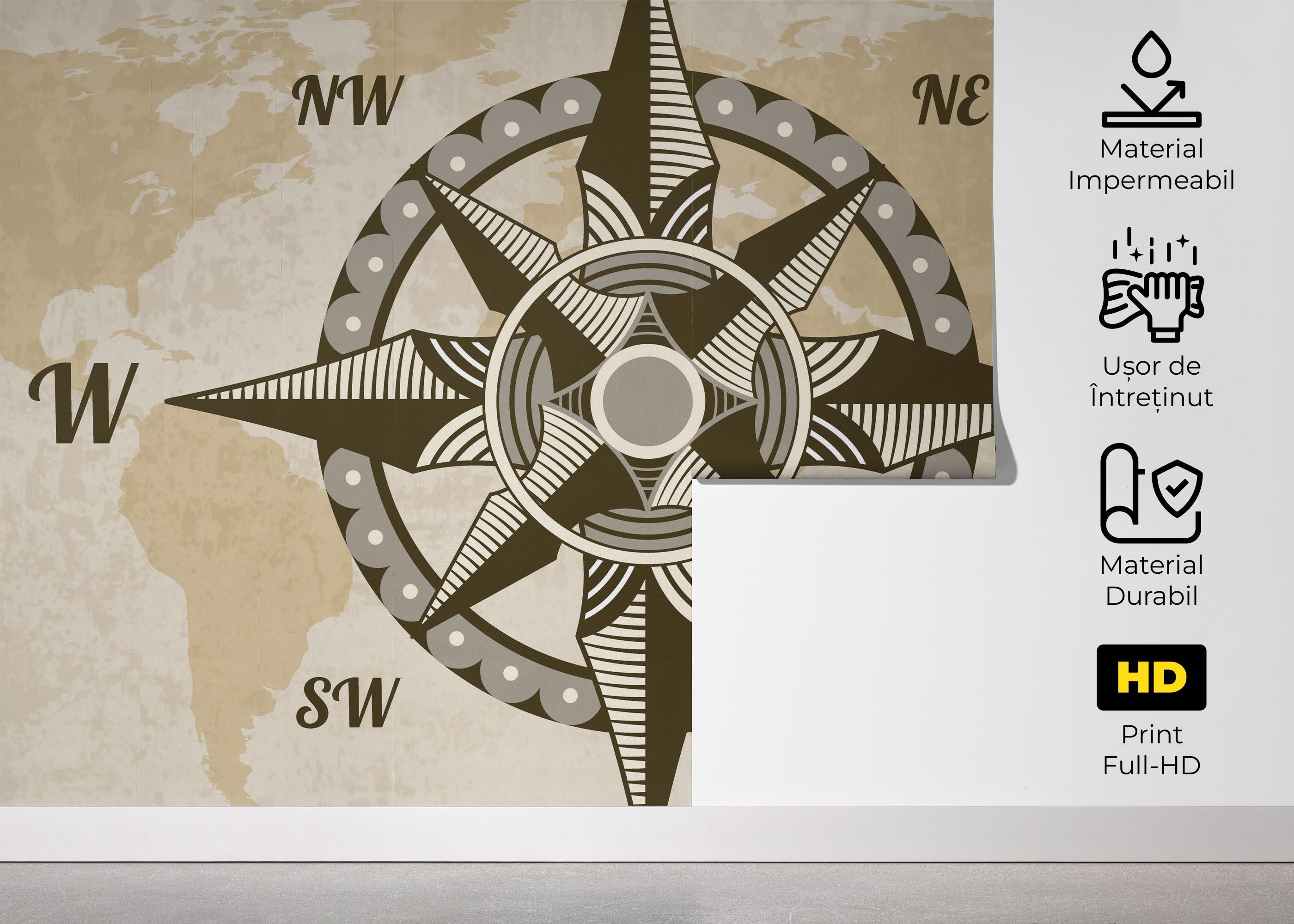 Fototapet Cool Compass mockup 5