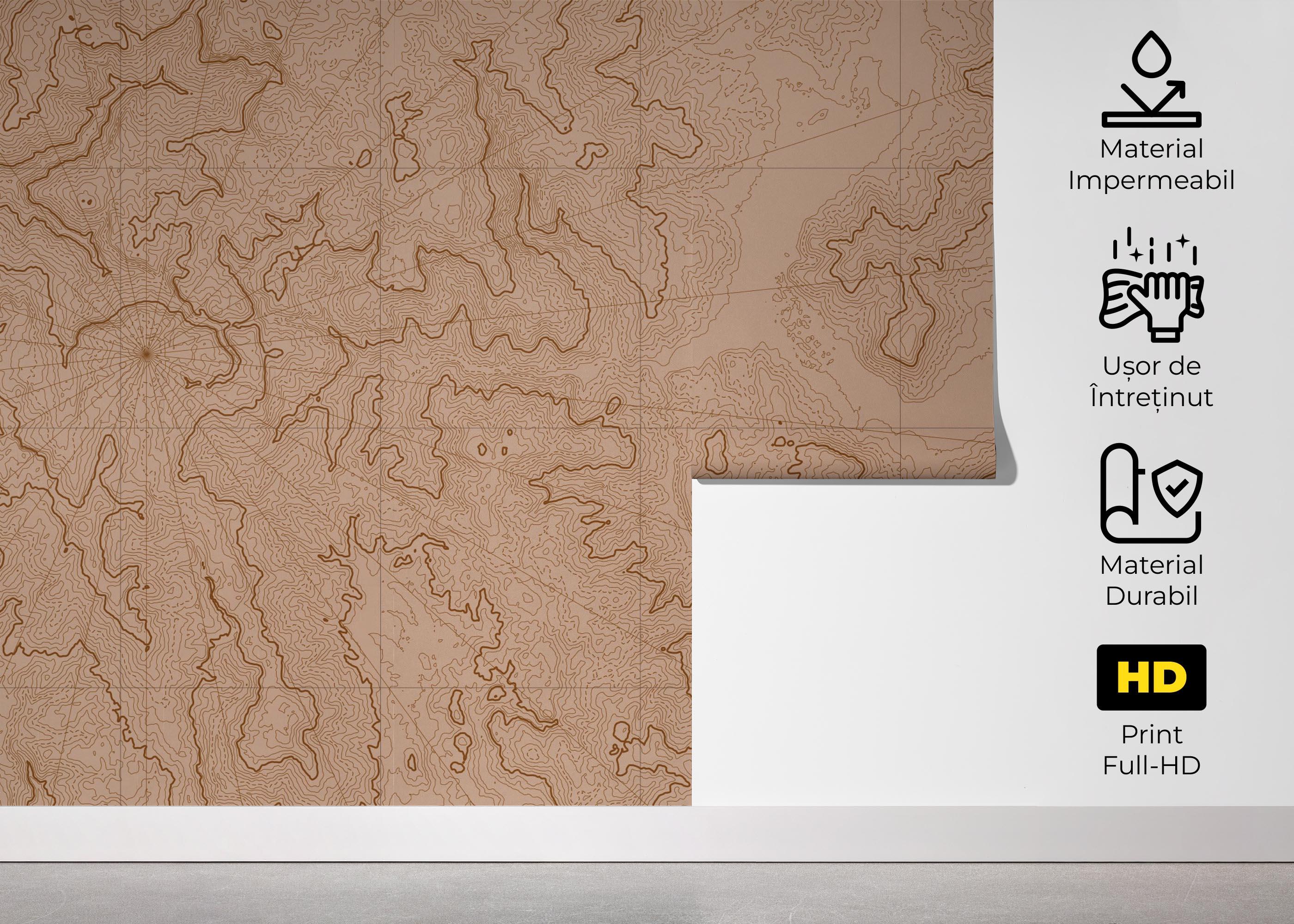 Fototapet Cool Old Map mockup 5