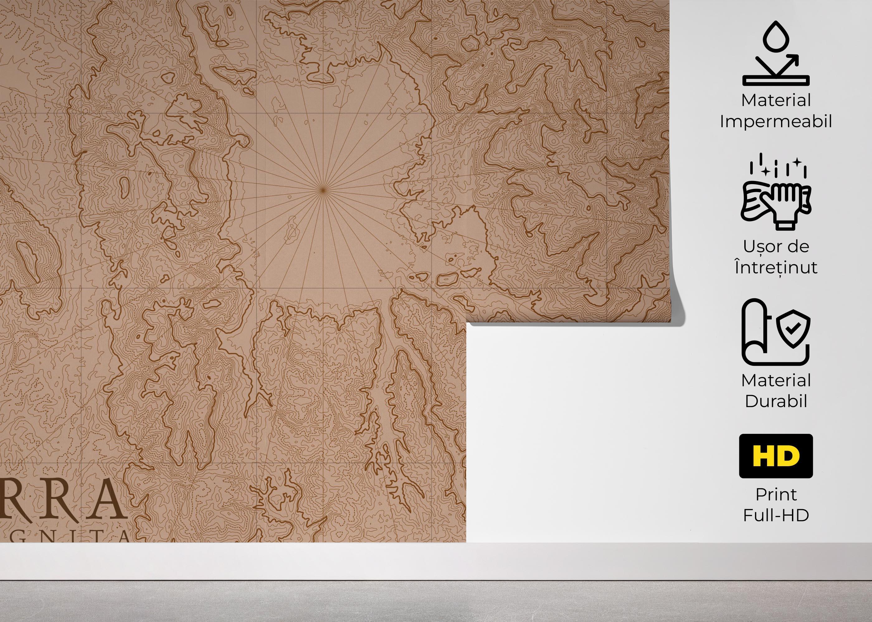 Fototapet Cool Vintage Map mockup 5