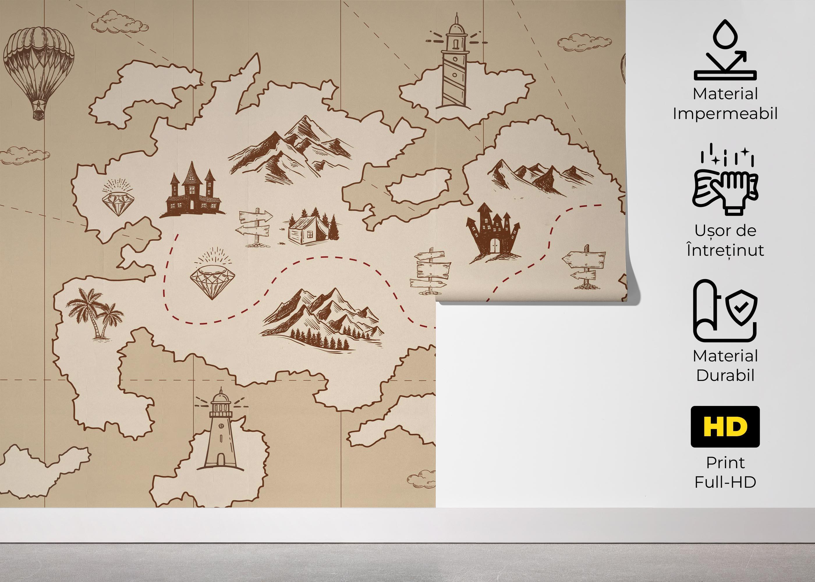 Fototapet Cute Little Map mockup 5