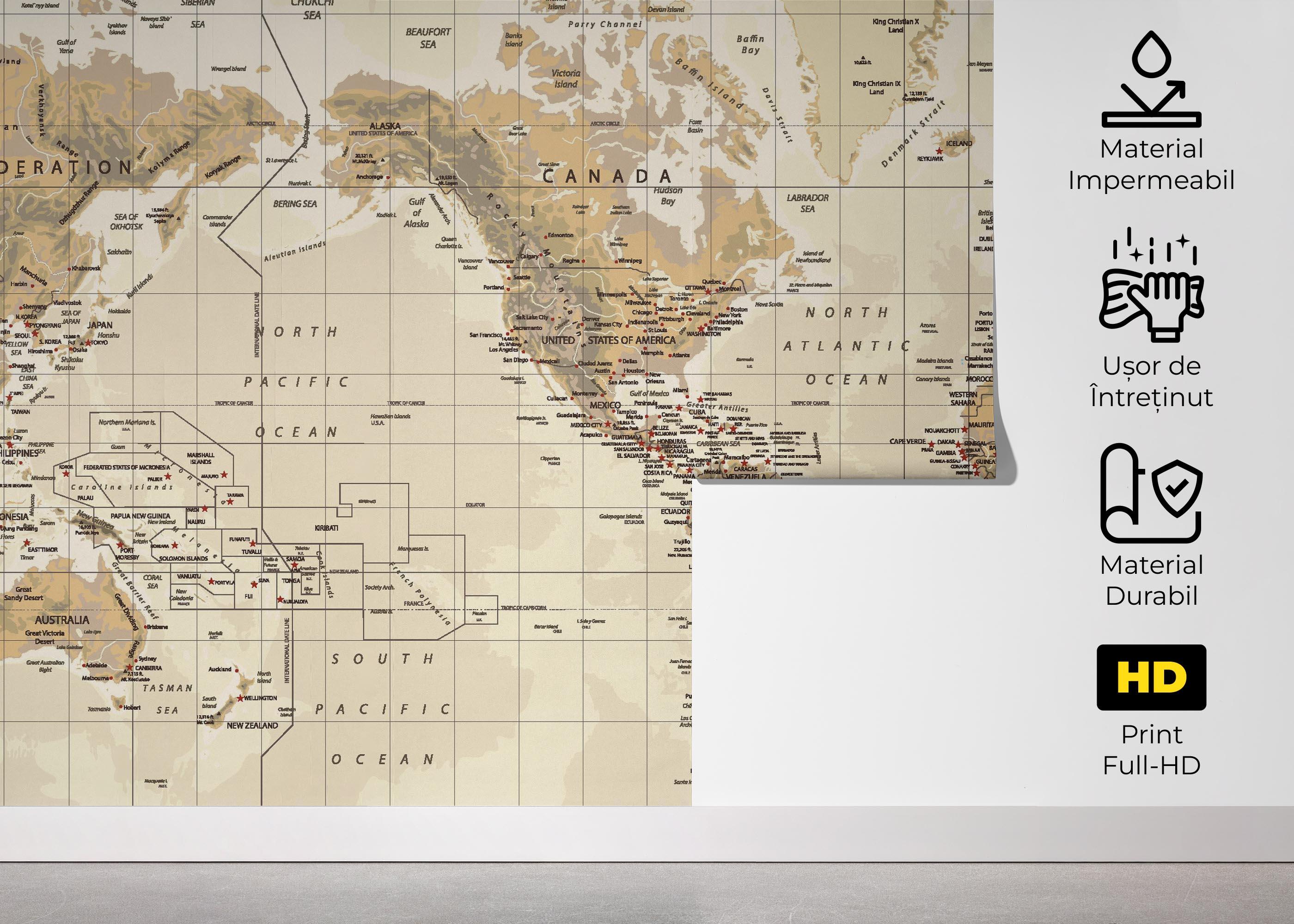Fototapet Details Old Map mockup 5