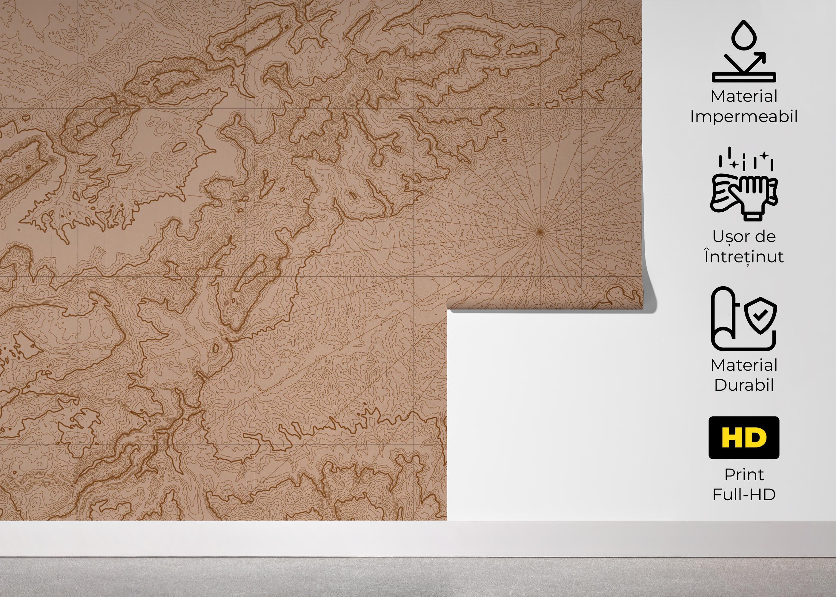 Fototapet Long Old Map mockup 5