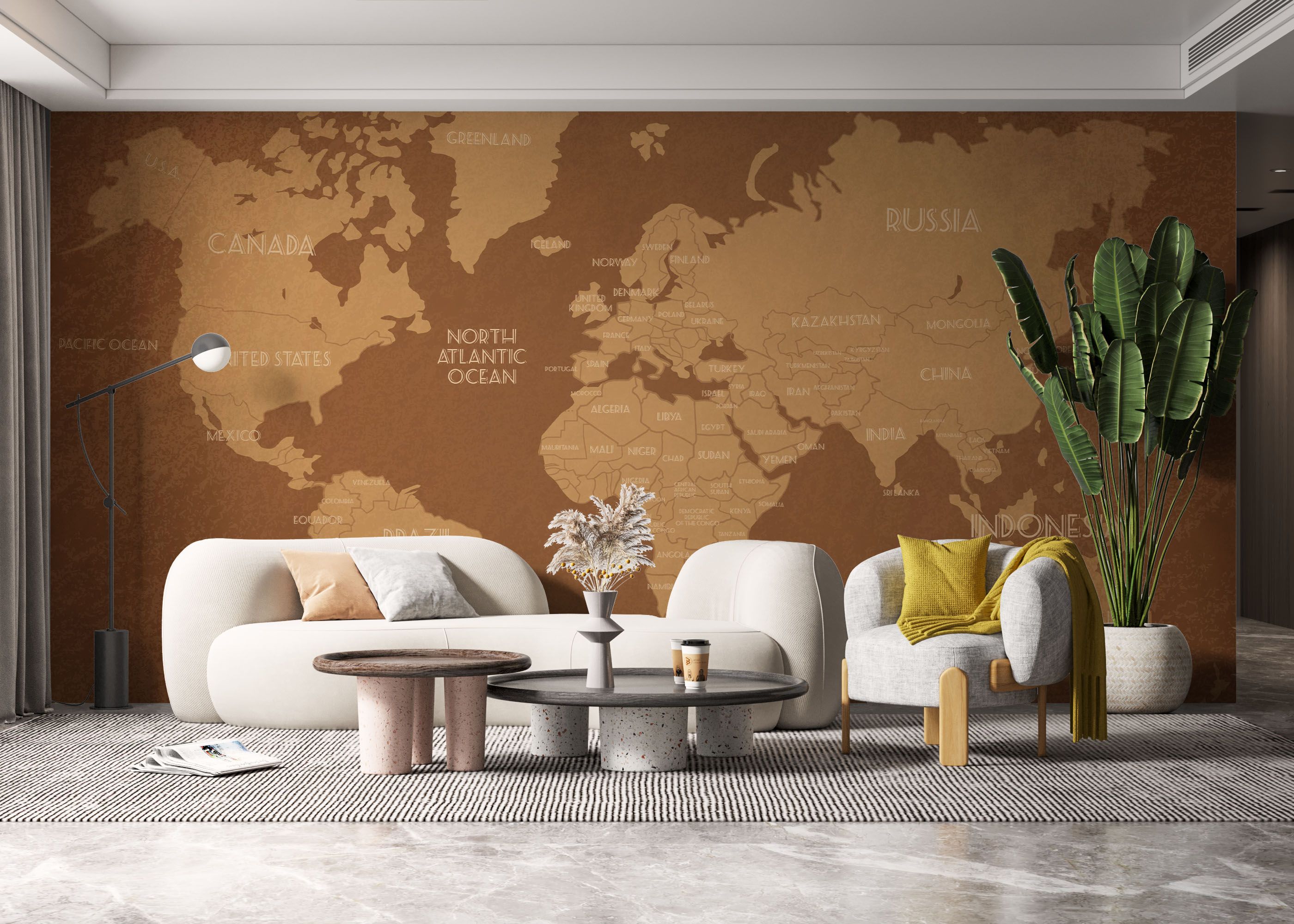 Brown World Map mockup 6