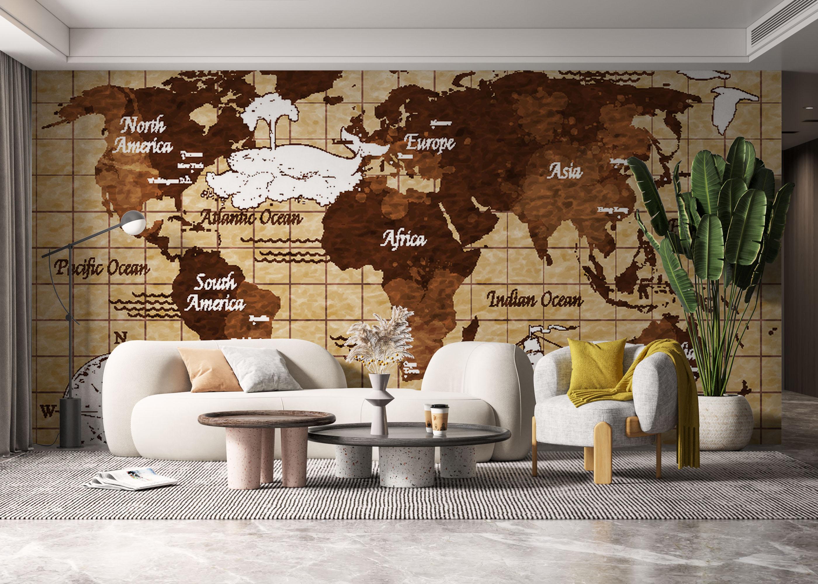 Fototapet Coffee Color Map mockup 6