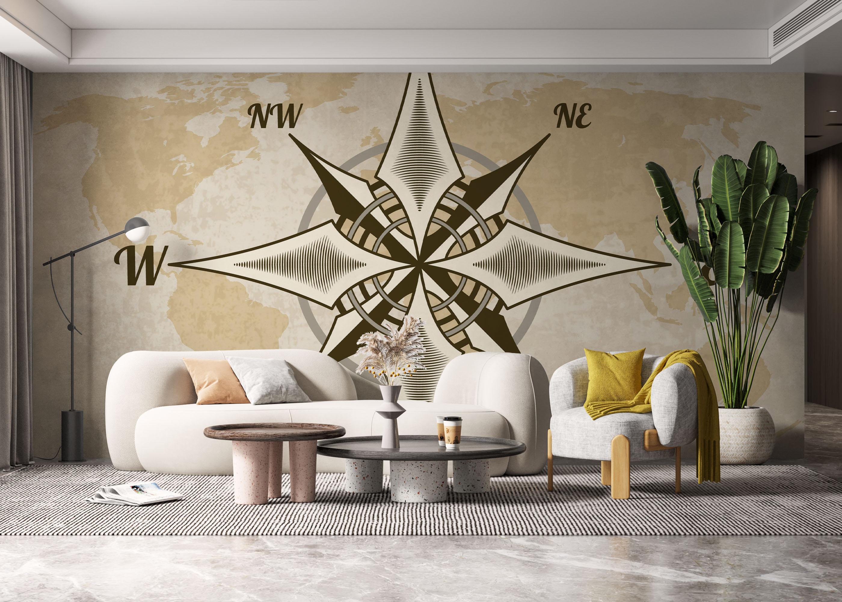 Fototapet Compass Design mockup 6