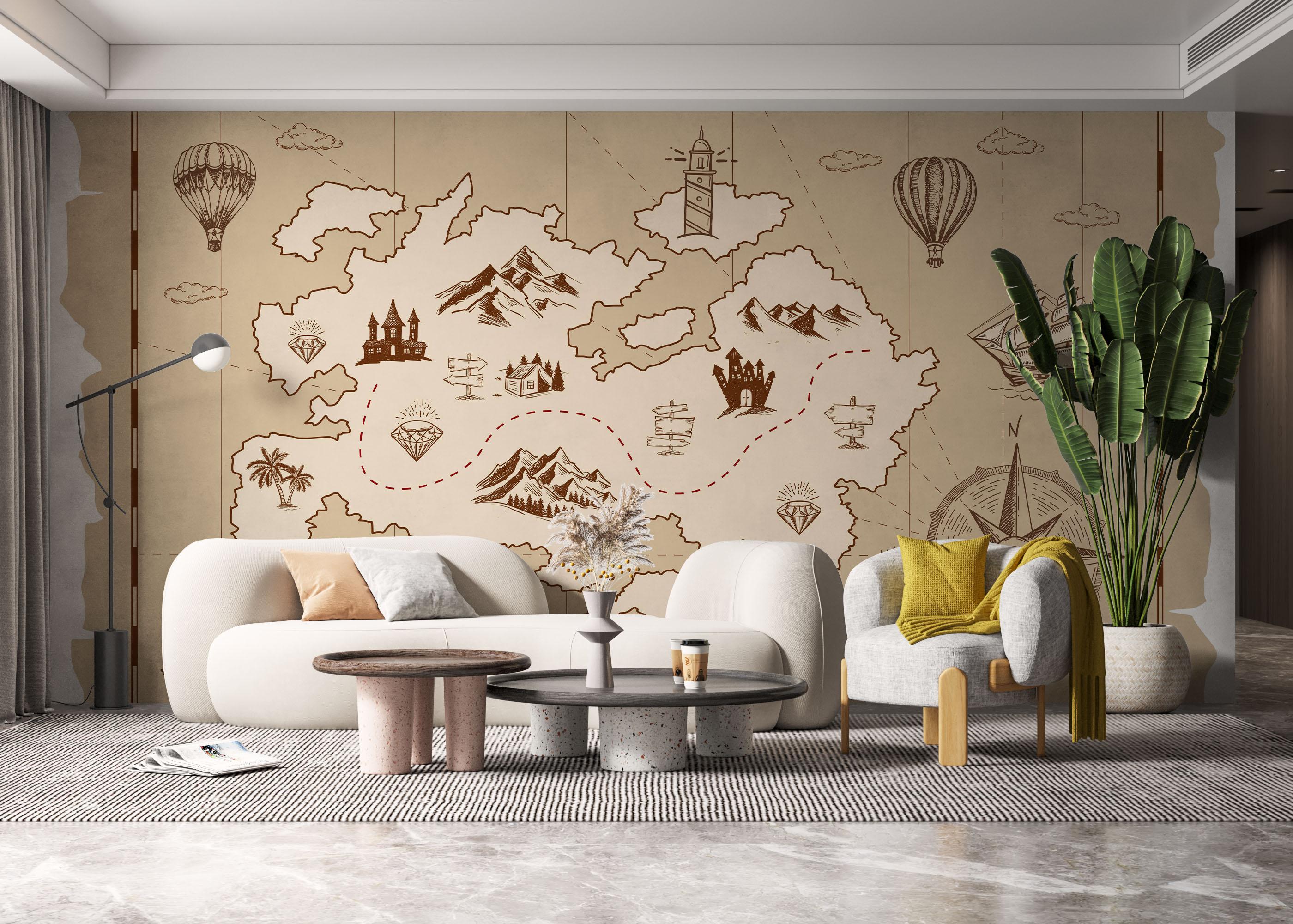 Fototapet Cute Little Map mockup 6