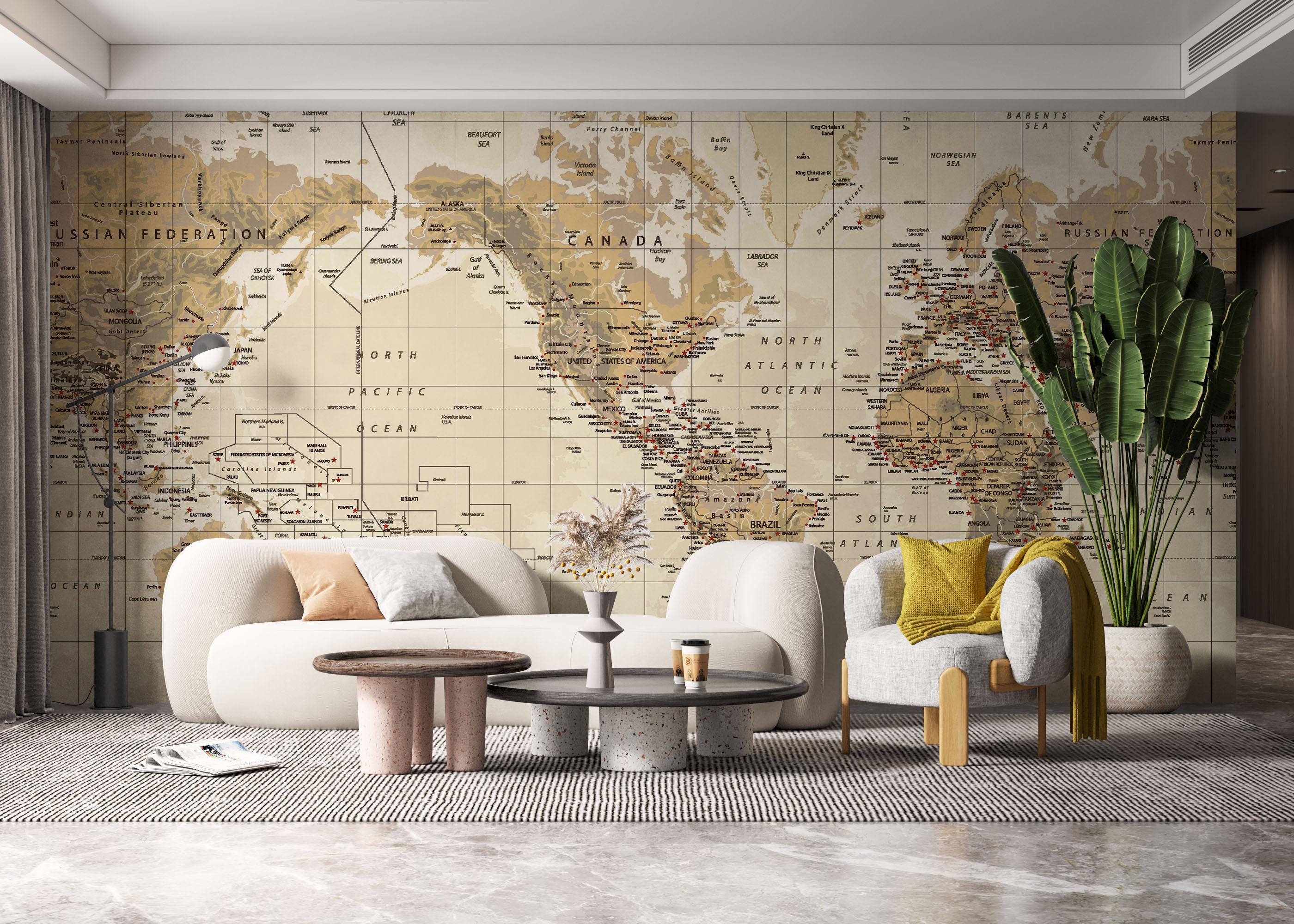 Fototapet Details Old Map mockup 6