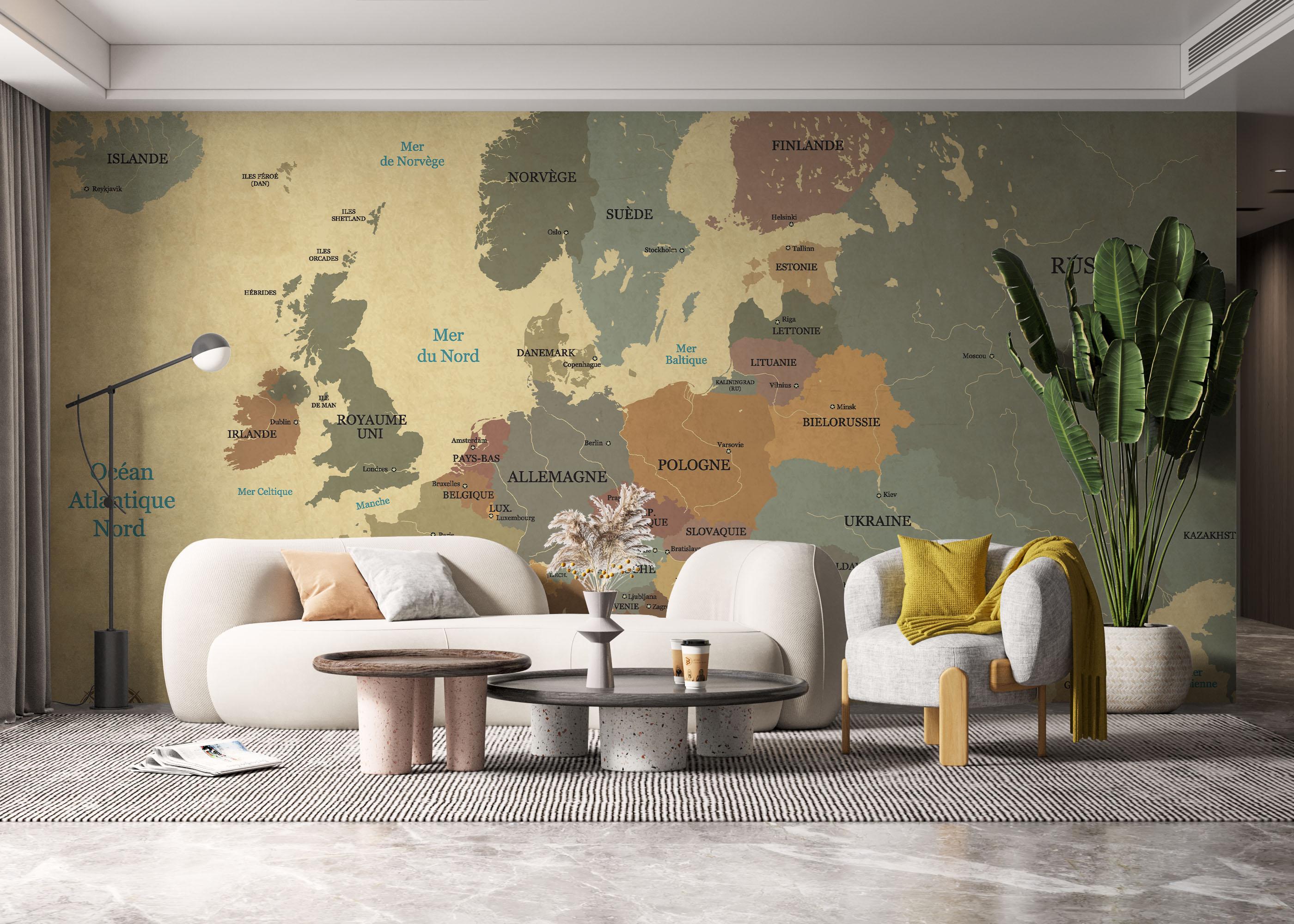 Fototapet Europe Vintage Map mockup 6