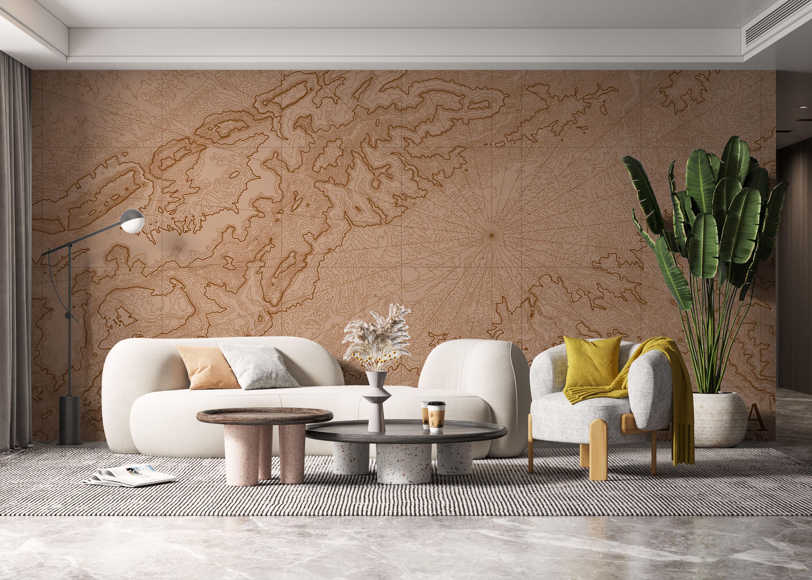 Fototapet Long Old Map mockup 6