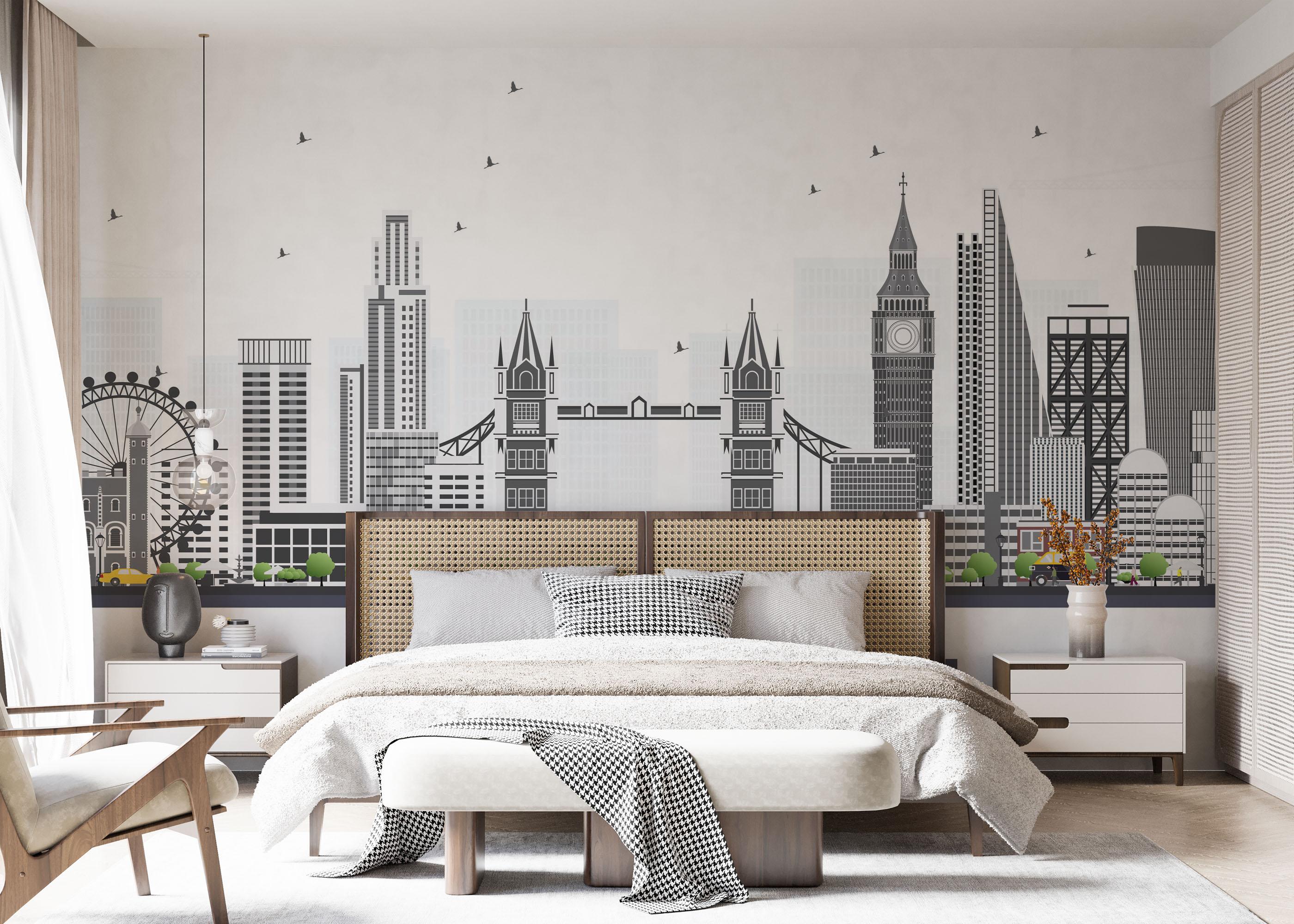 Fototapet Grey Building London mockup 7