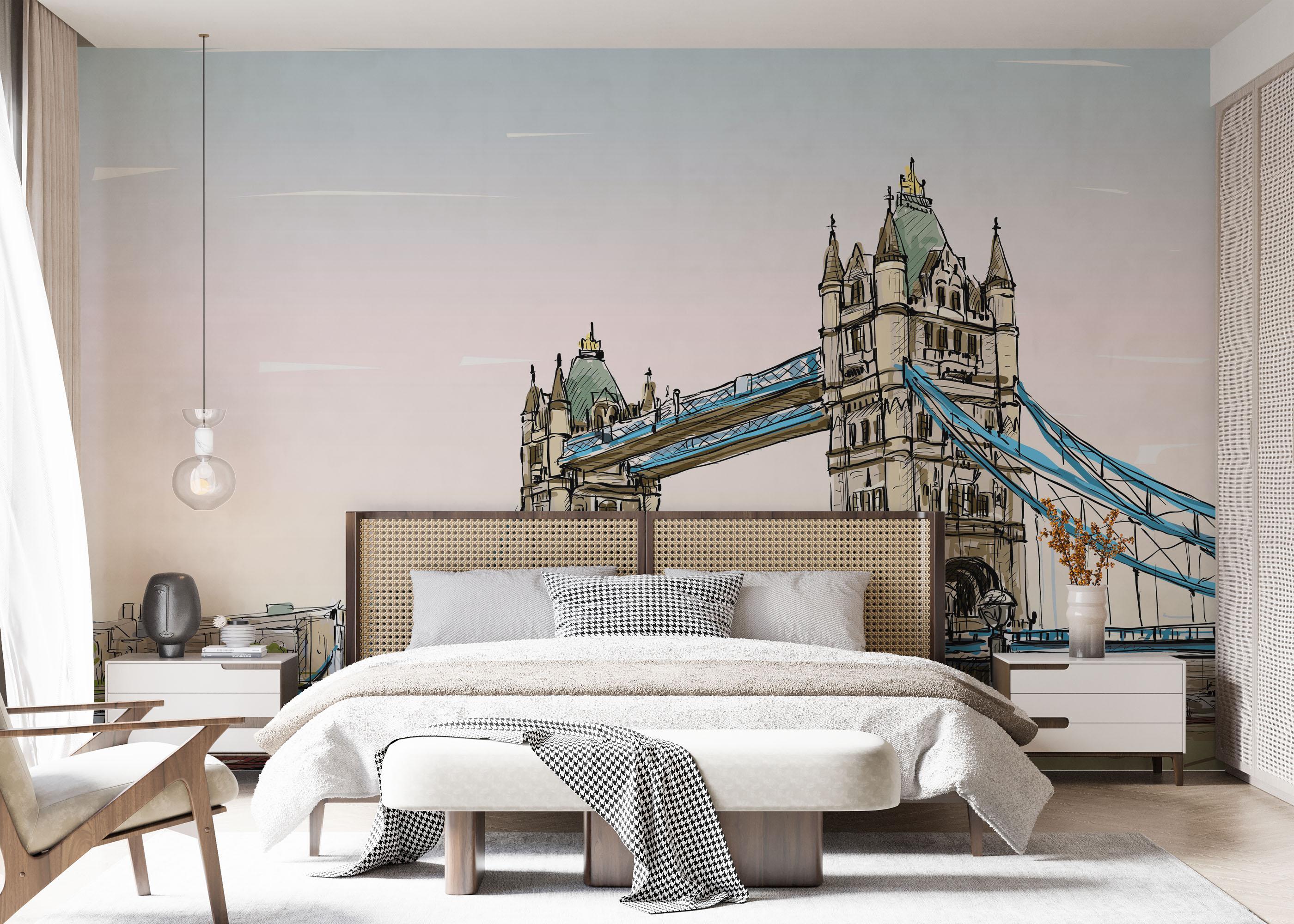 Fototapet London Bridge Sketch mockup 7