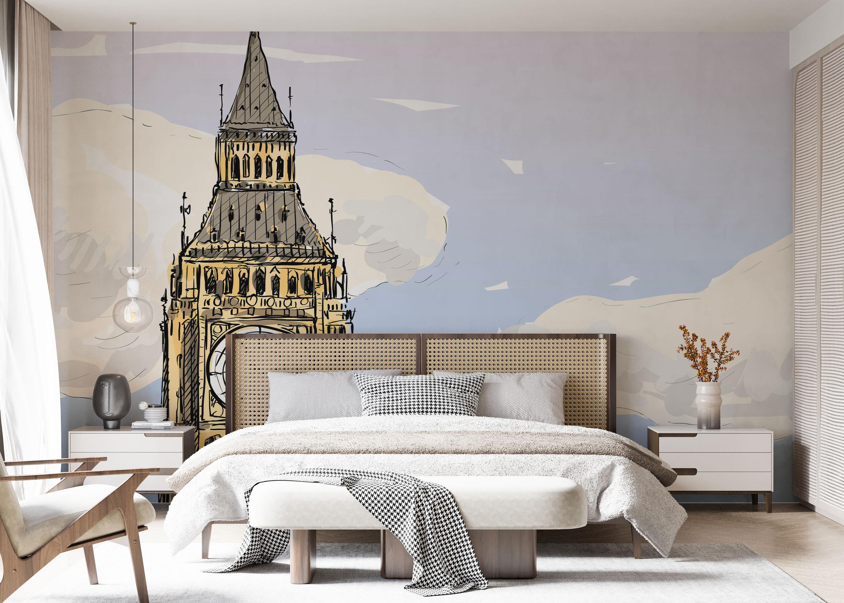 Fototapet London Clock Sketch mockup 7