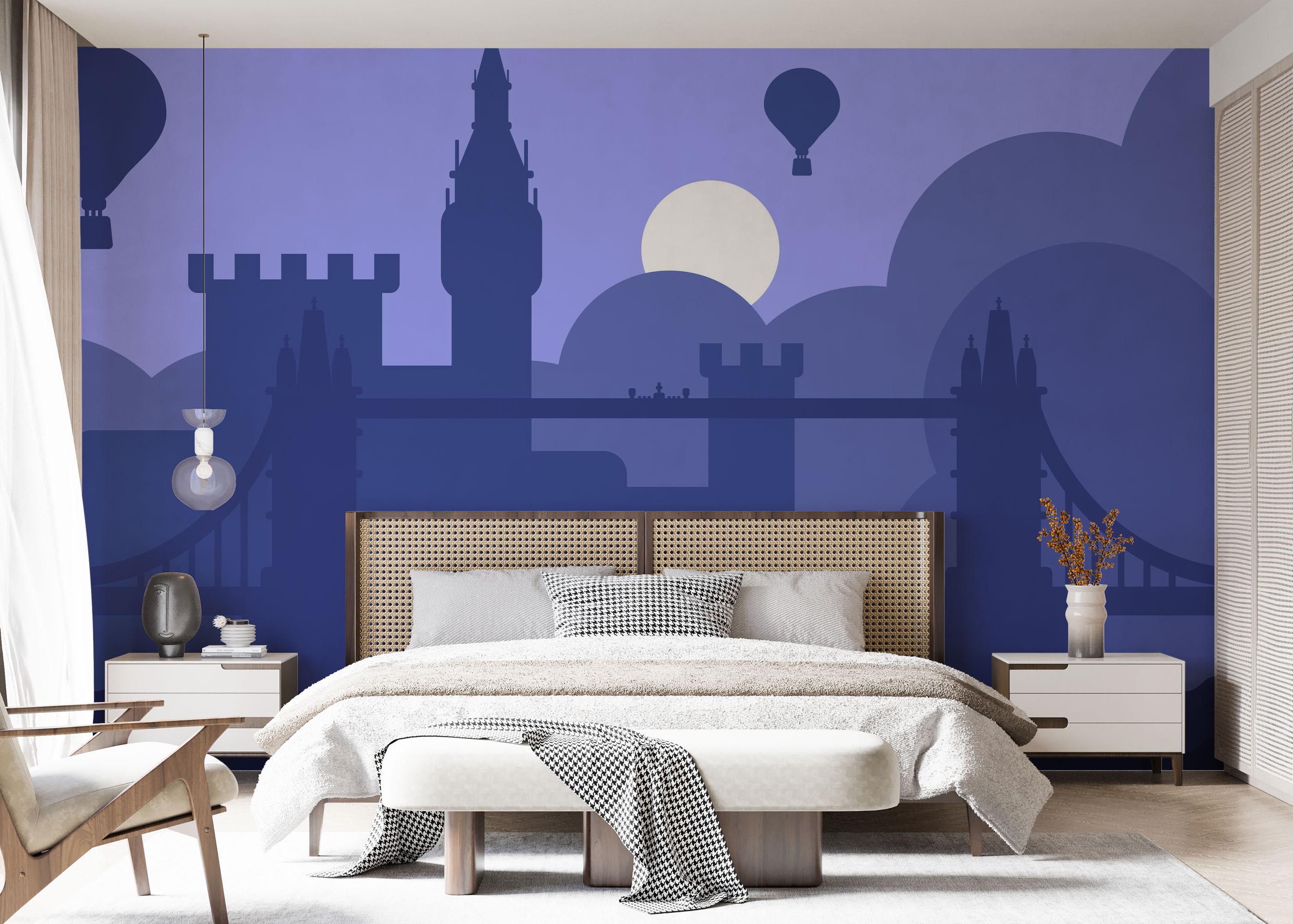 Fototapet Purple Night London mockup 7