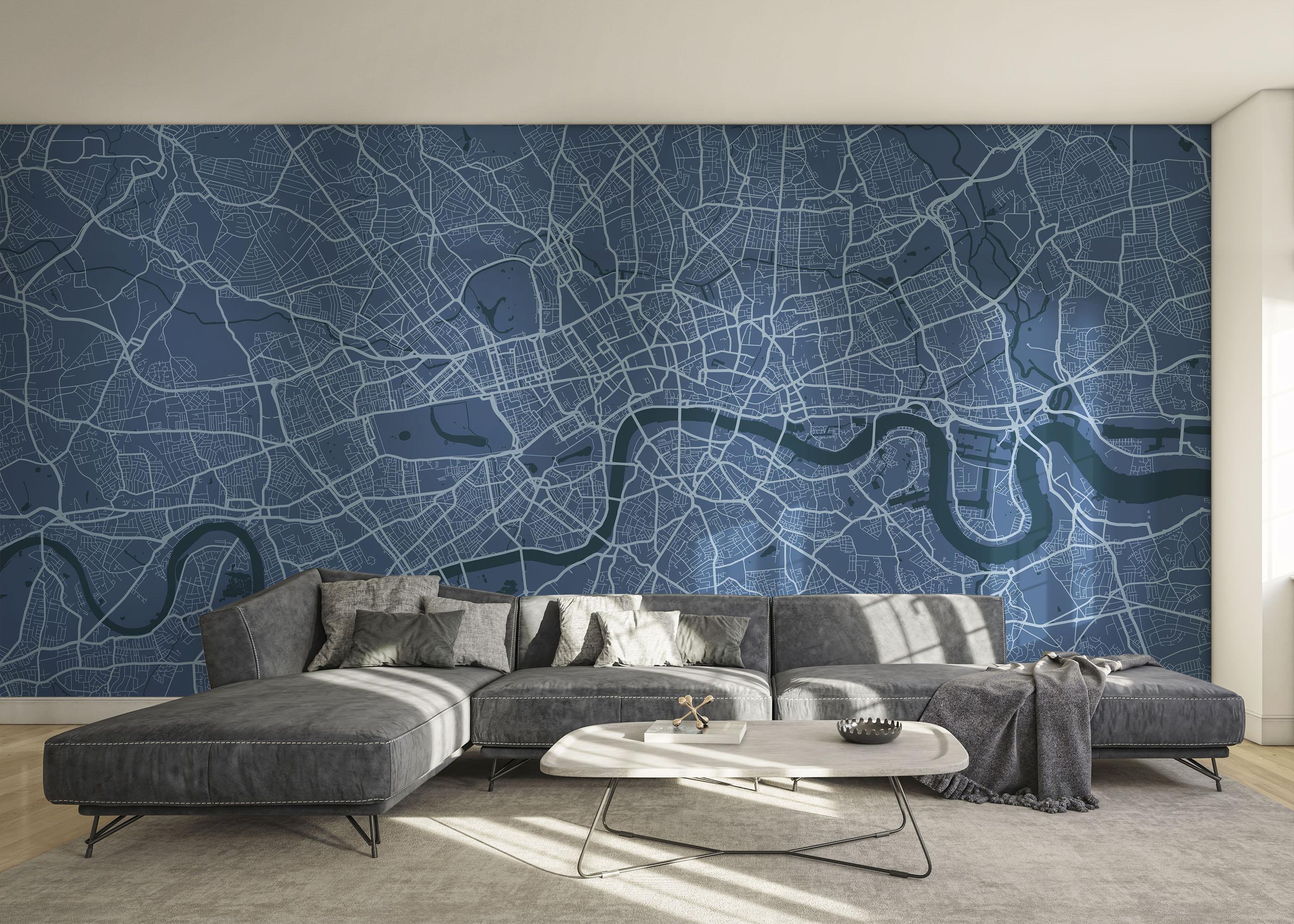 Fototapet Blue London Map mockup 0