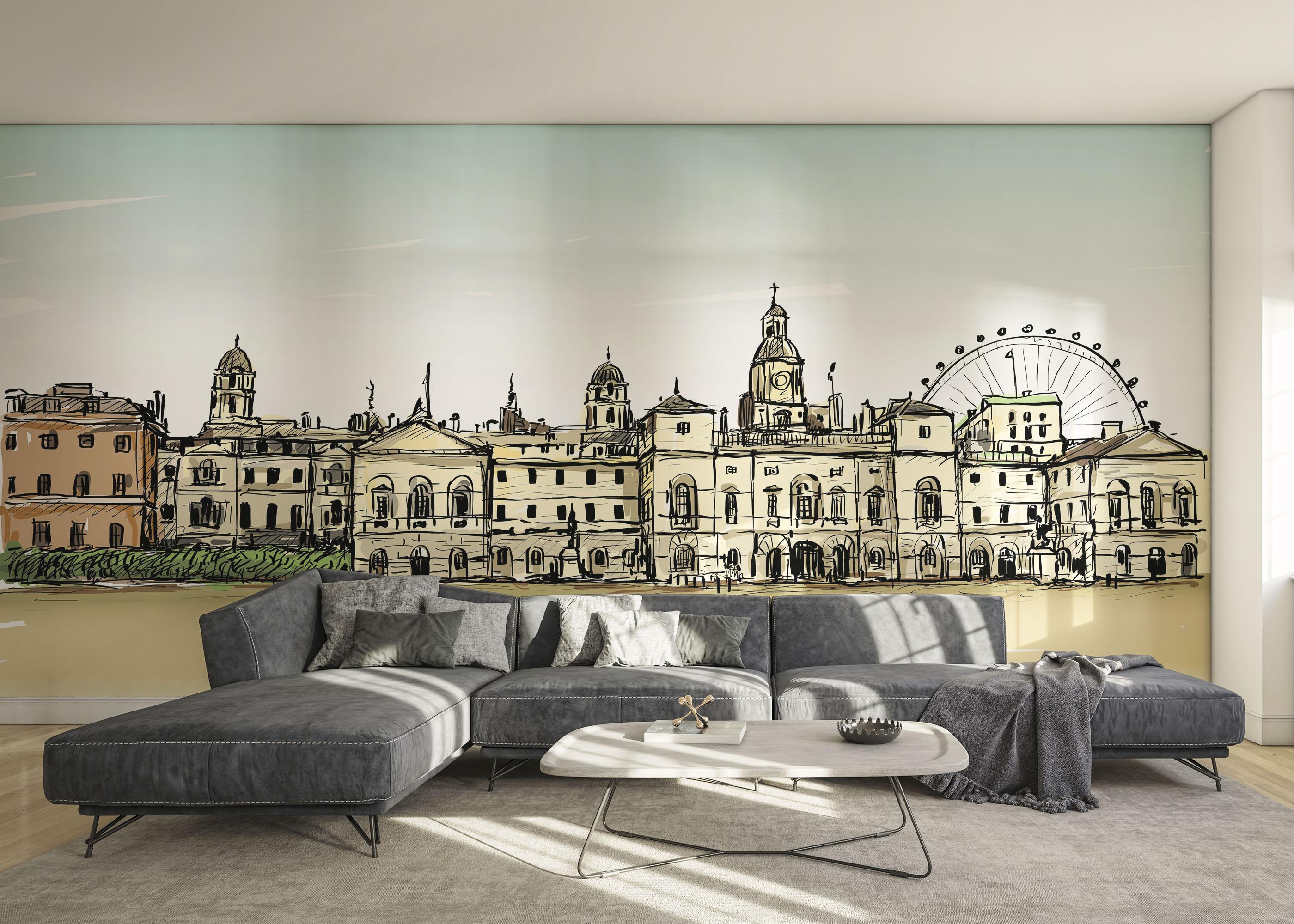 Fototapet Cream City Sketch mockup 0