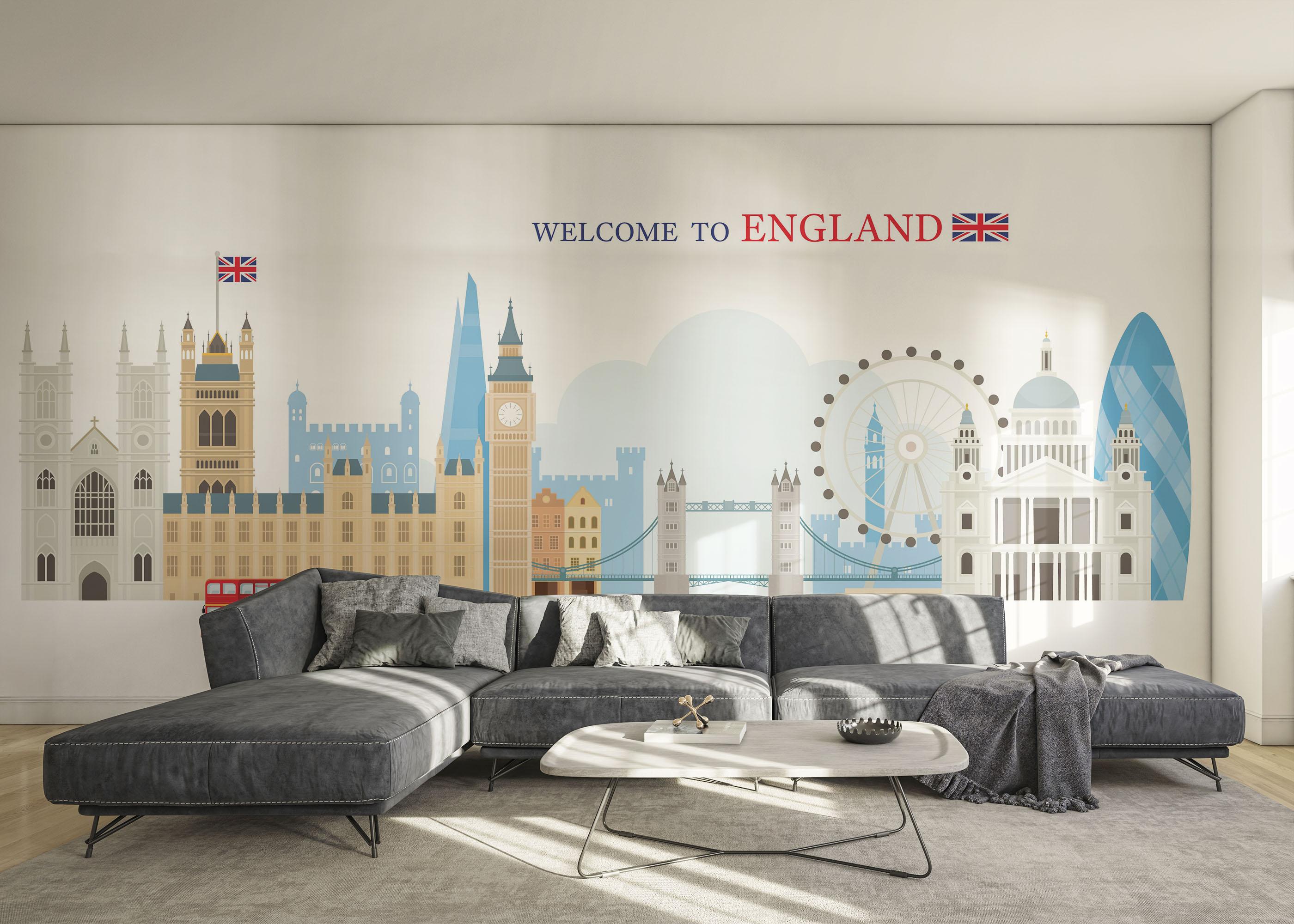 Fototapet England Welcome mockup 0
