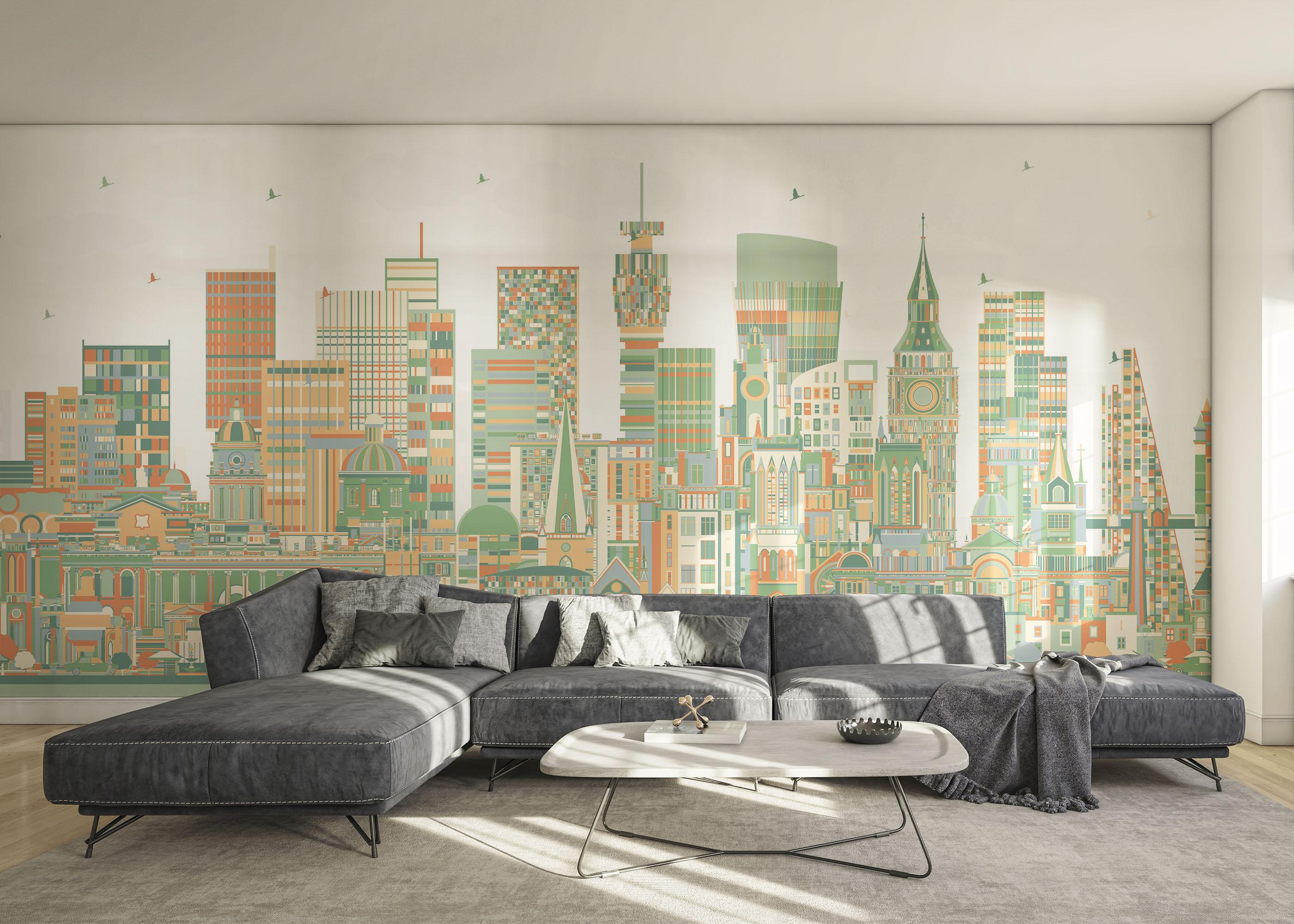 Fototapet Grey Orange England mockup 0