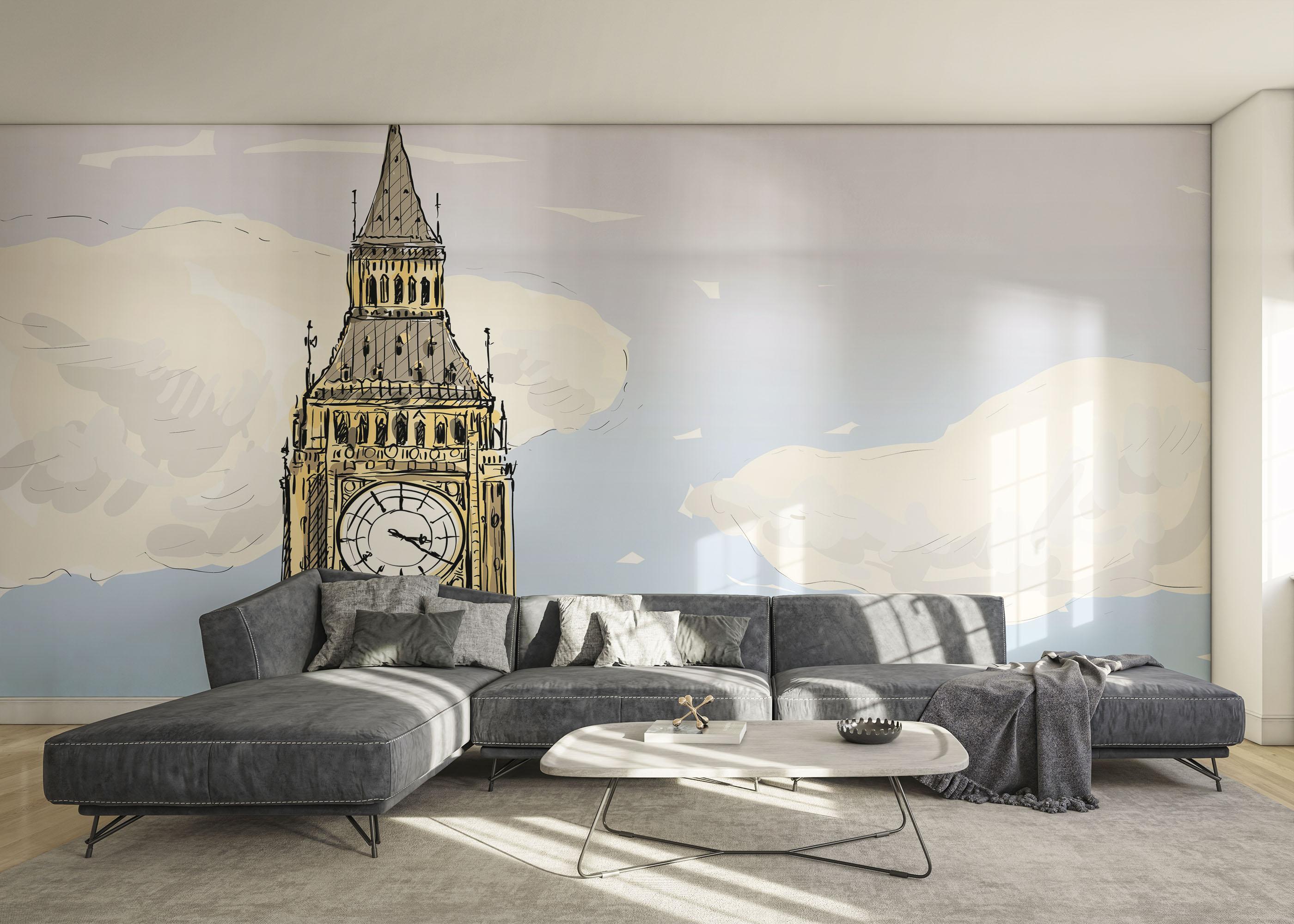 Fototapet London Clock Sketch mockup 0