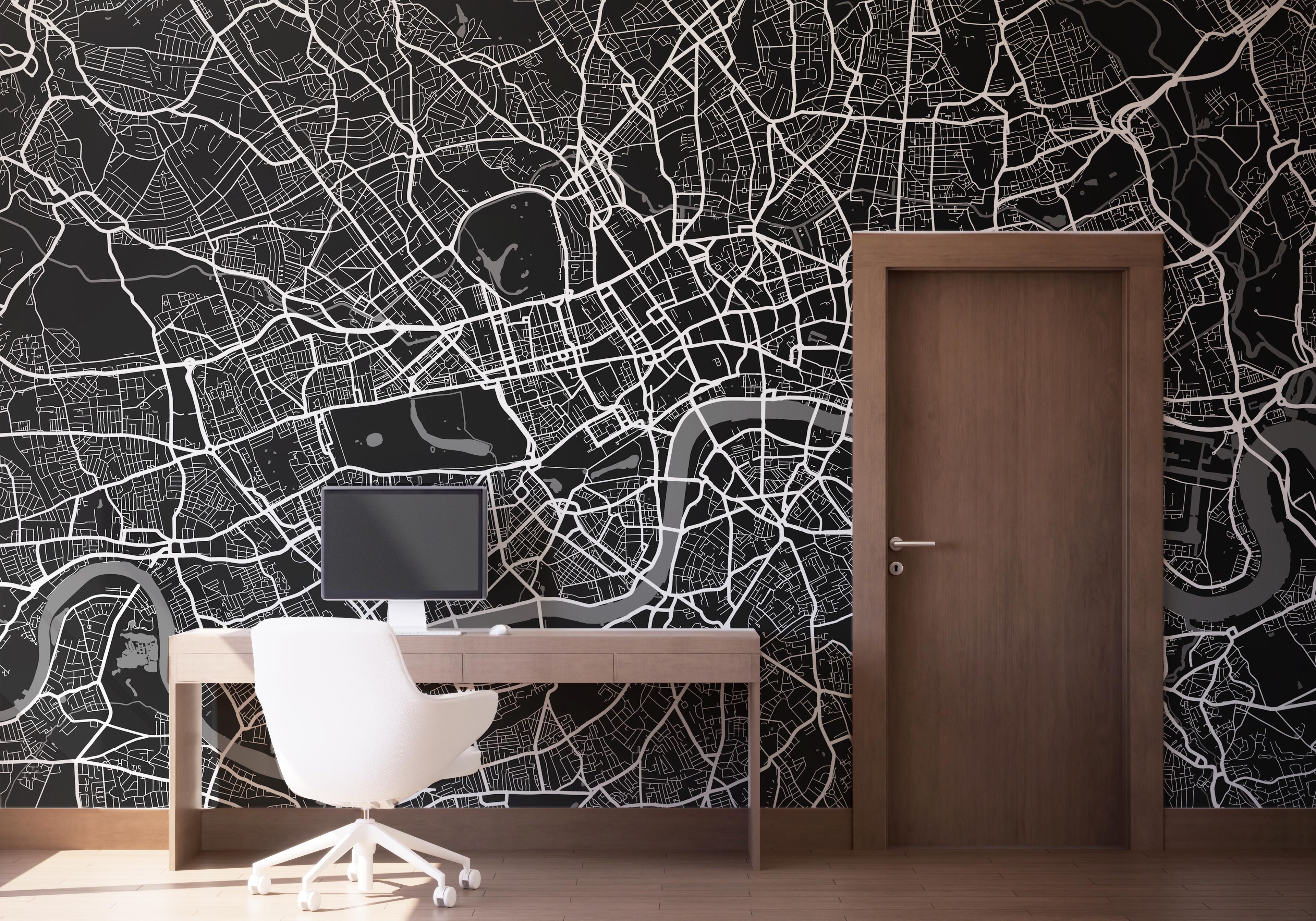 Black White Map mockup 1