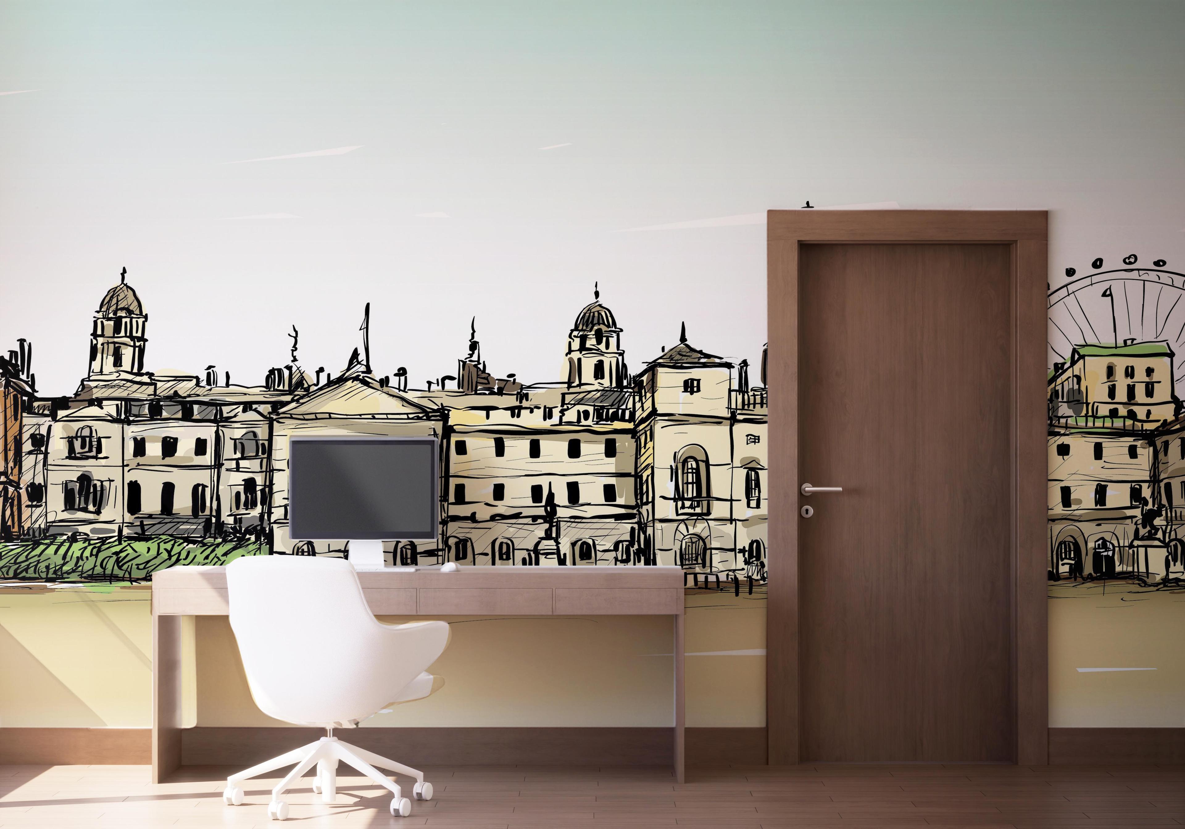 Fototapet Cream City Sketch mockup 1