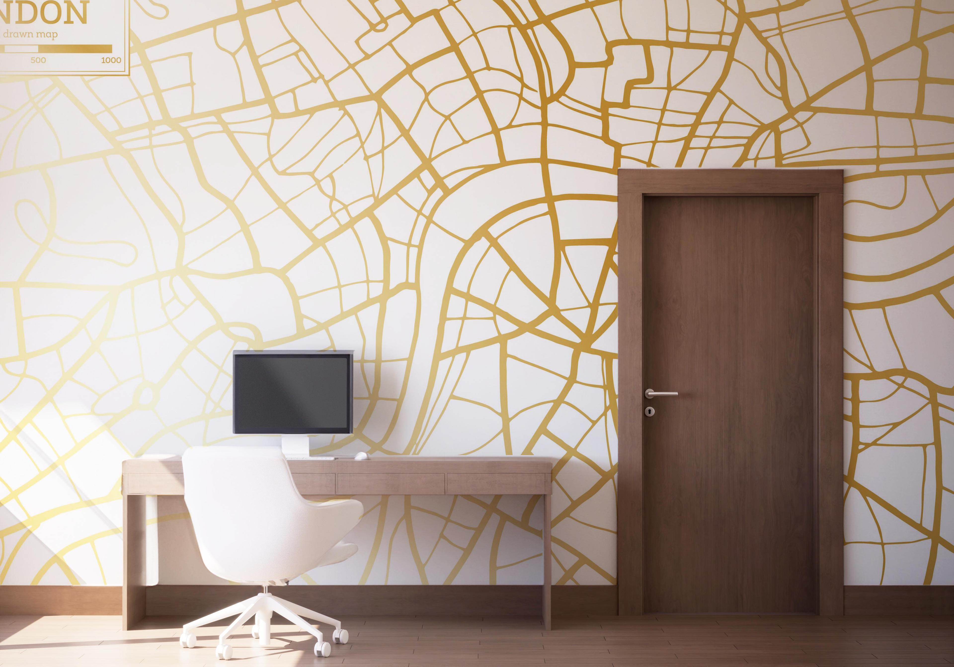 Fototapet Gold London Map mockup 1