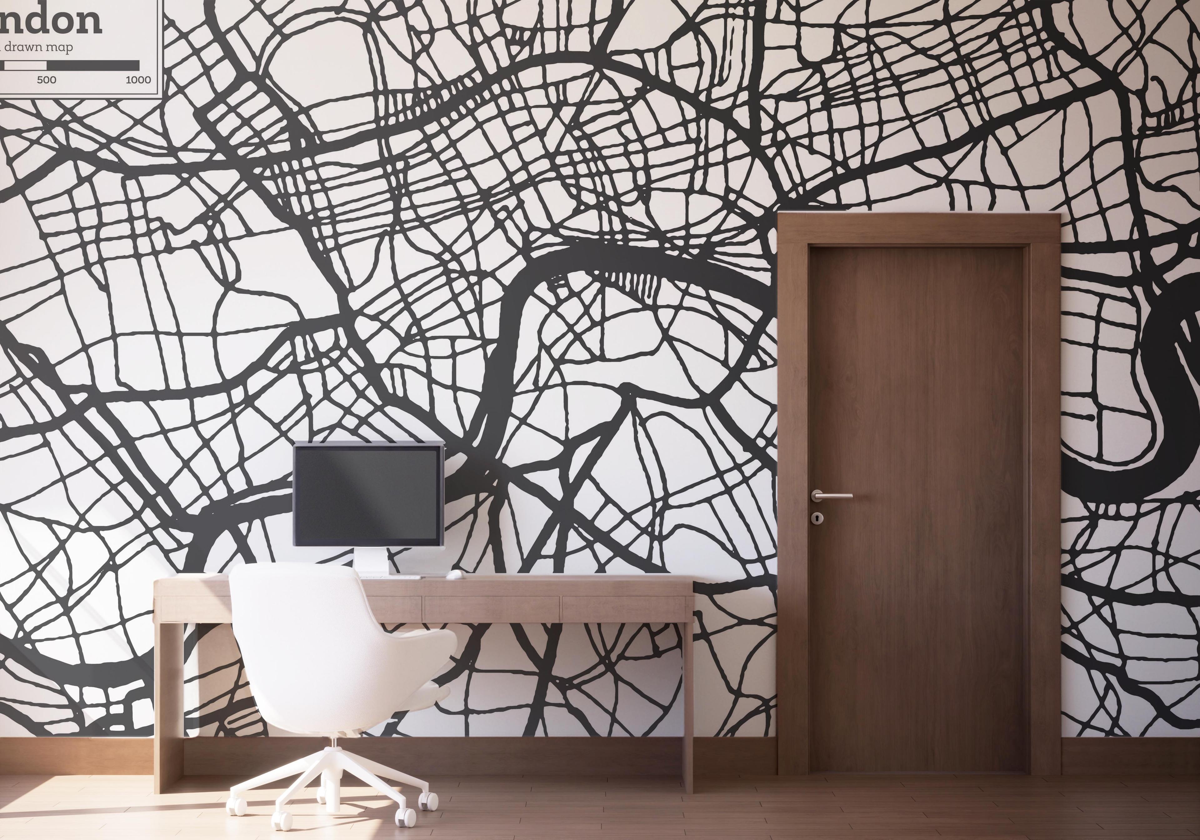 Fototapet Grey Map London mockup 1