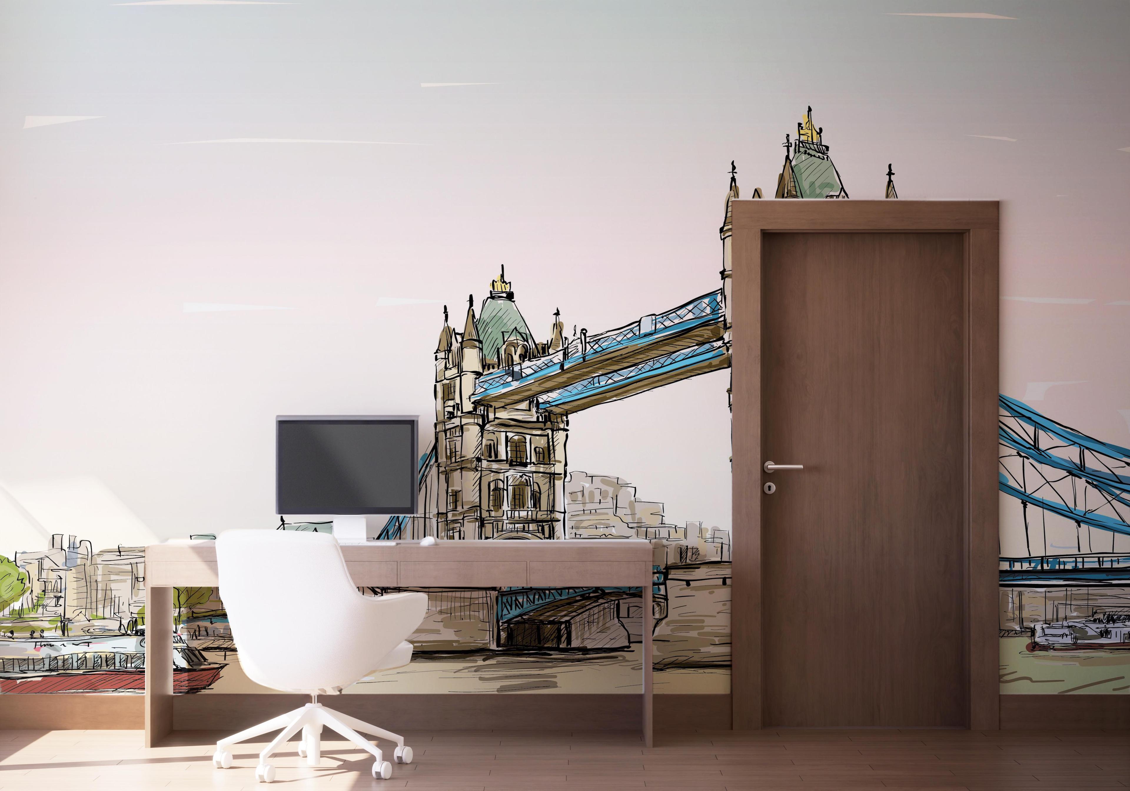 Fototapet London Bridge Sketch mockup 1