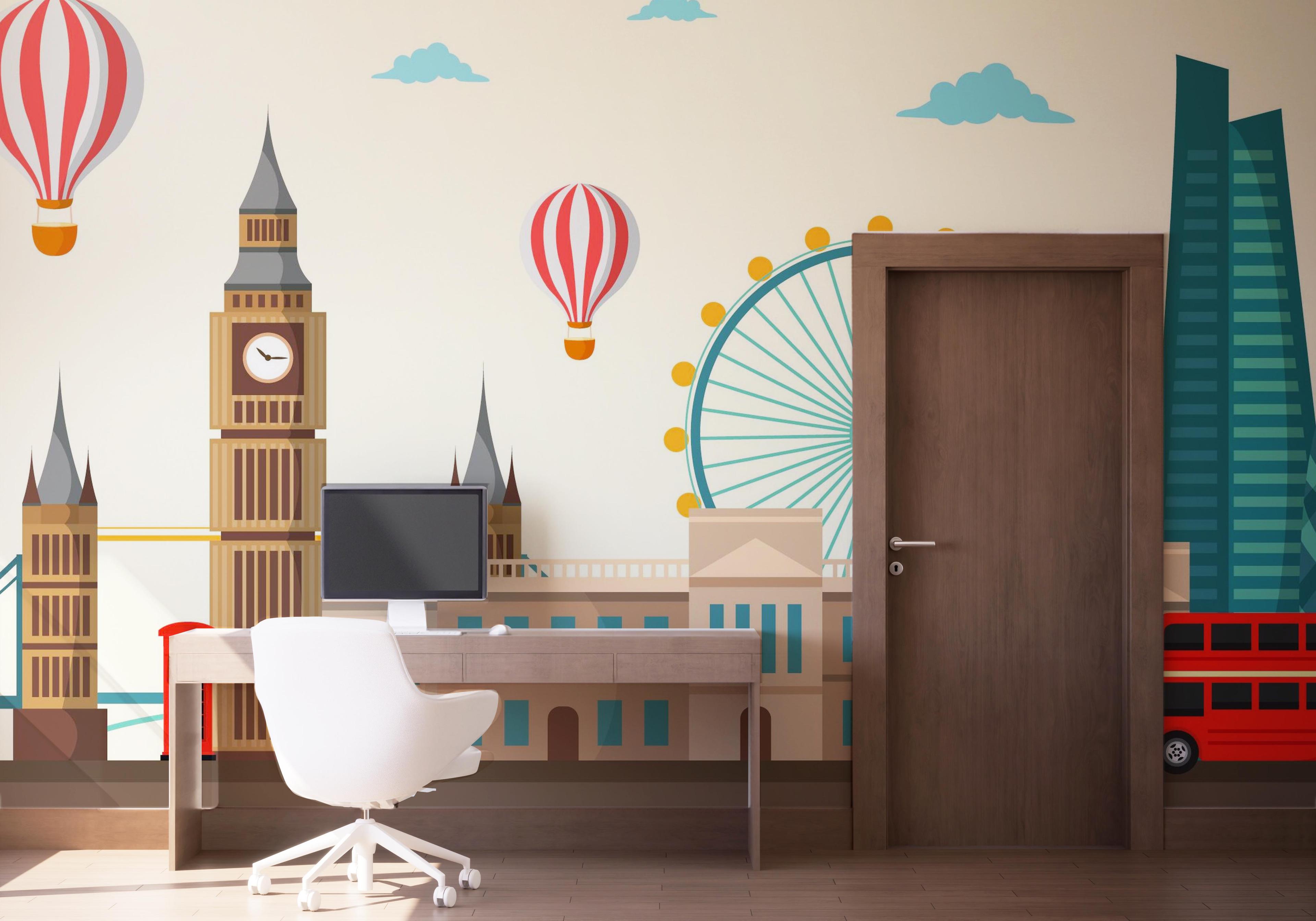 Fototapet London Cartoon mockup 1