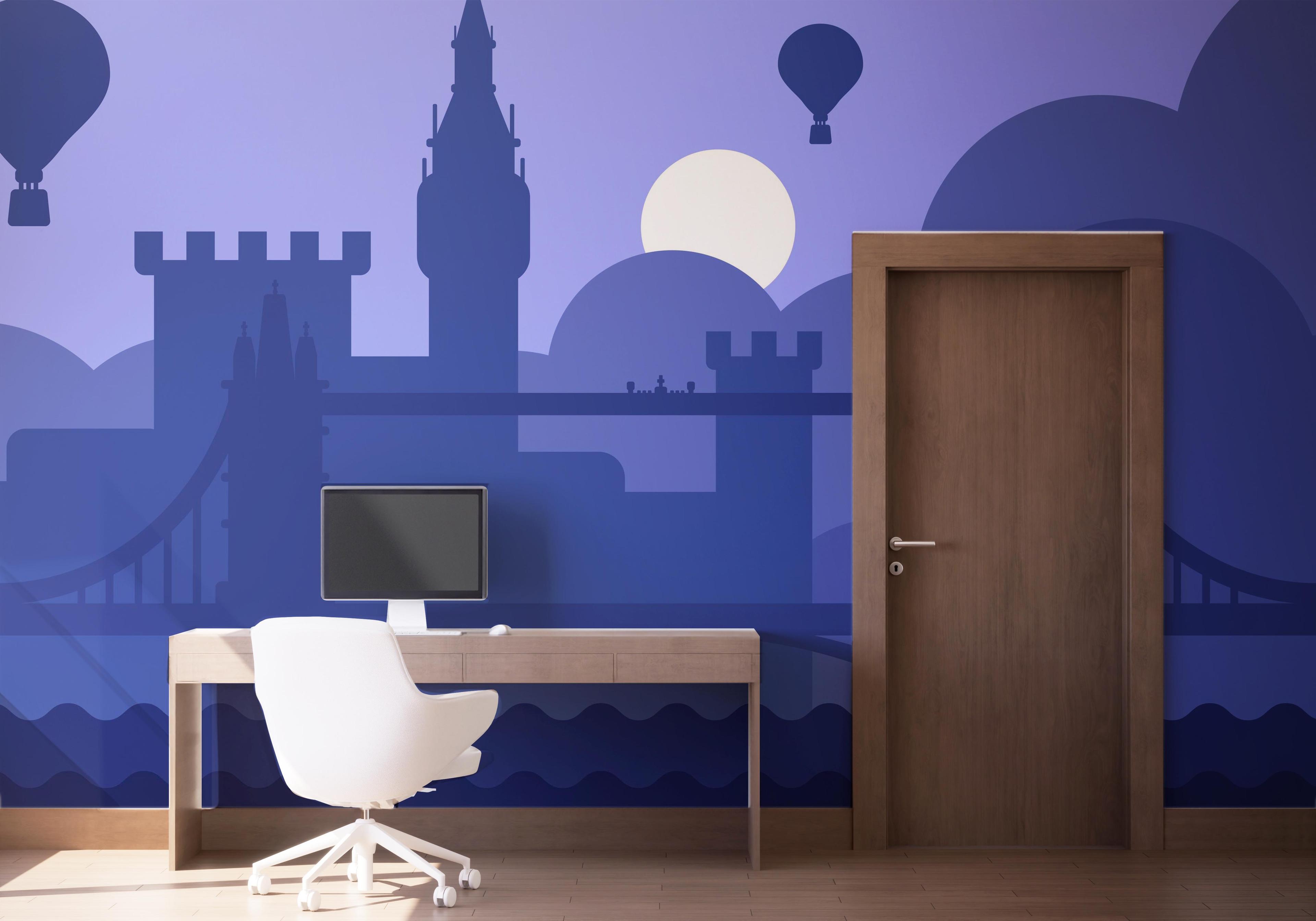 Fototapet Purple Night London mockup 1