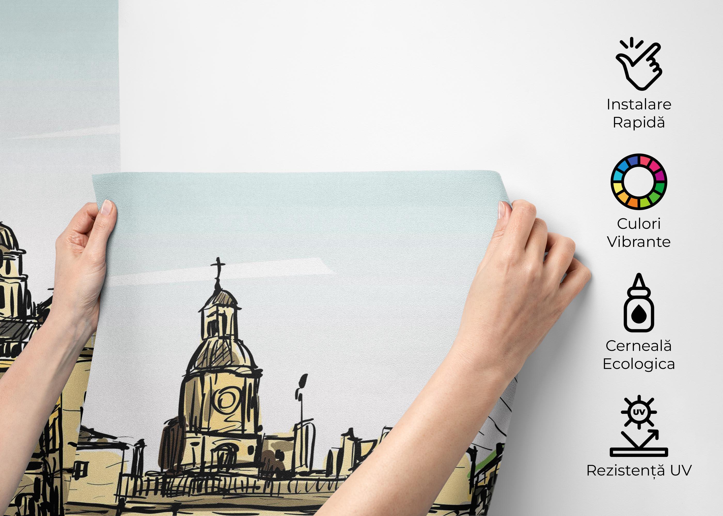 Fototapet Cream City Sketch mockup 2