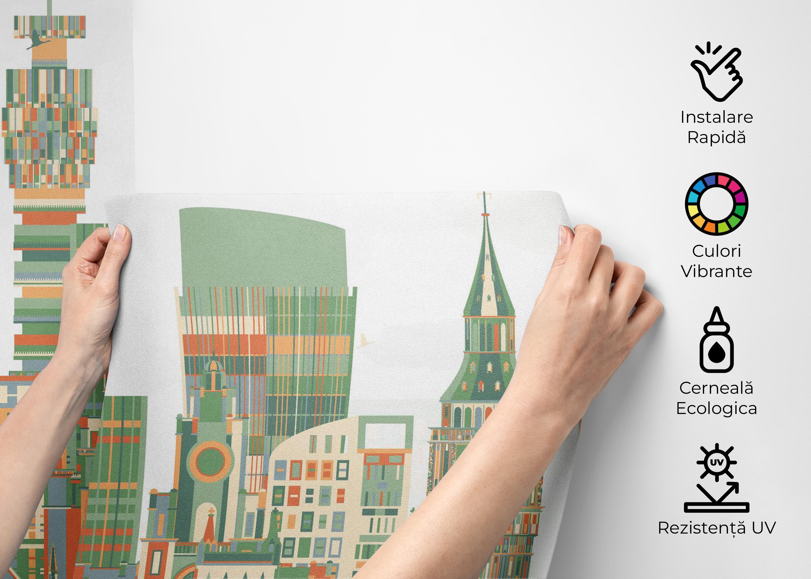 Fototapet Grey Orange England mockup 2