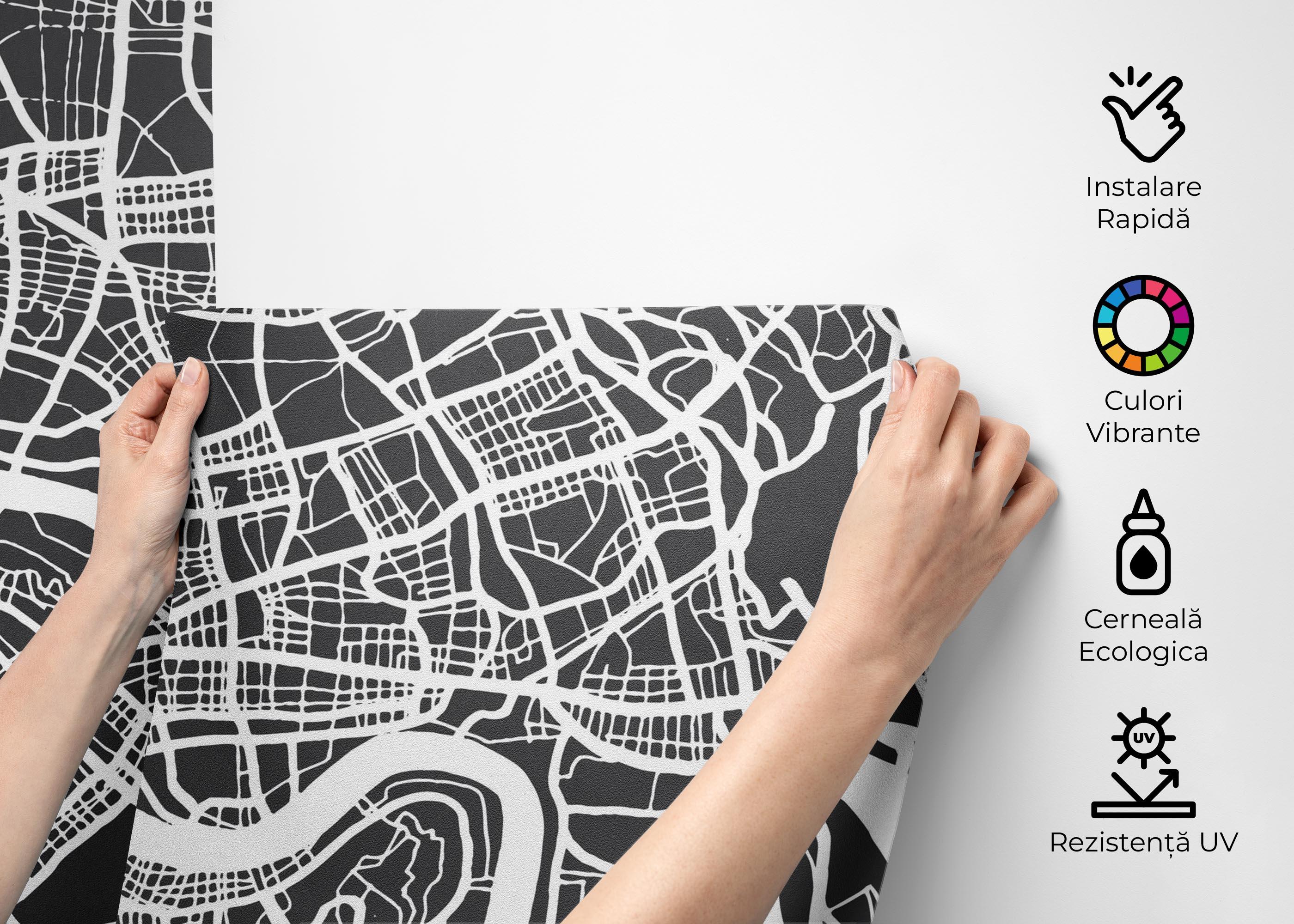 Fototapet London Grey Map mockup 2