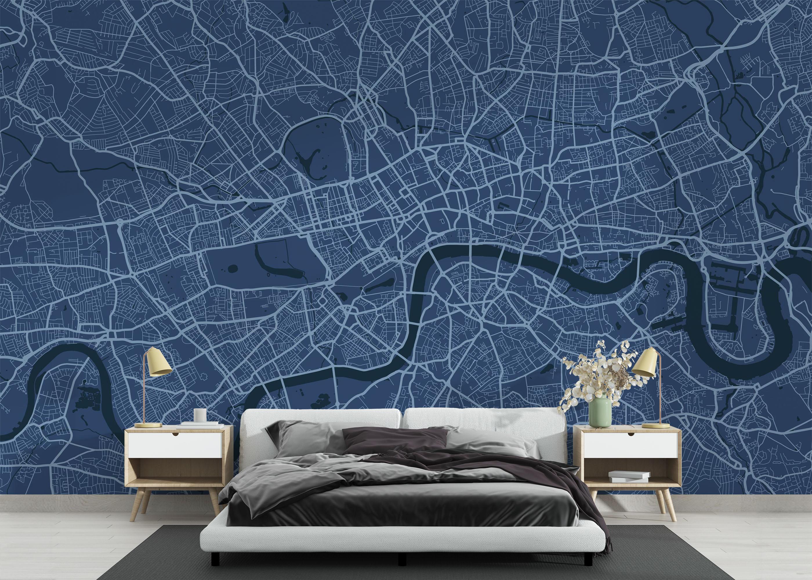 Fototapet Blue London Map mockup 3