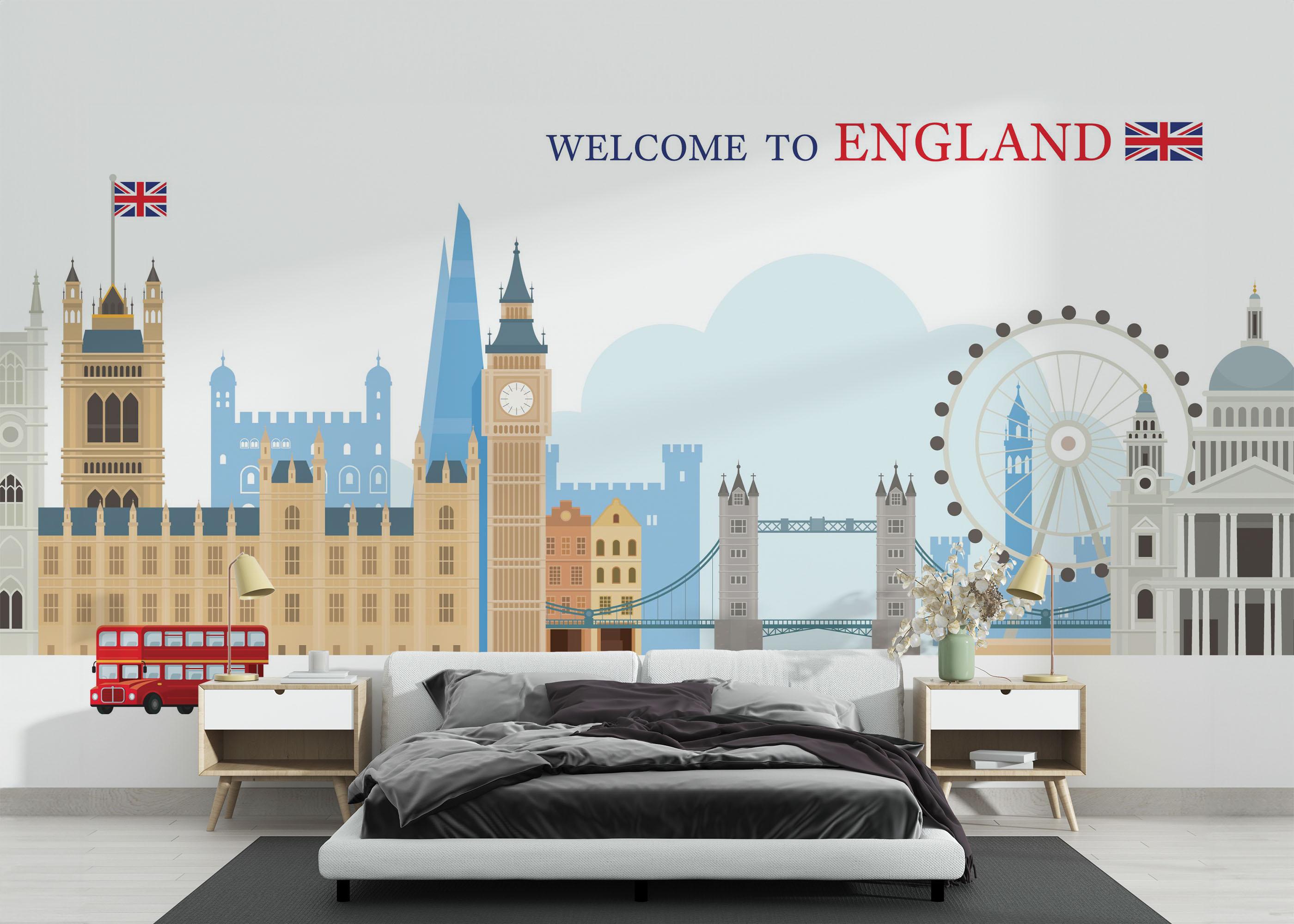 Fototapet England Welcome mockup 3